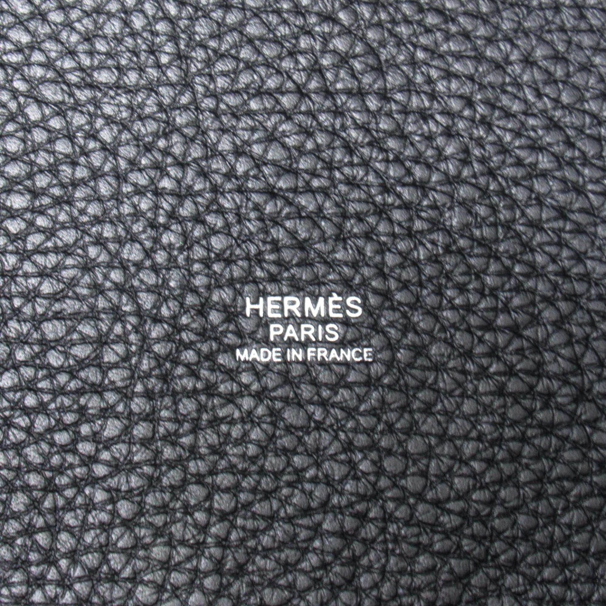 Hermes Picotin Lock MM Black Handbag Calf Leather Black Leather