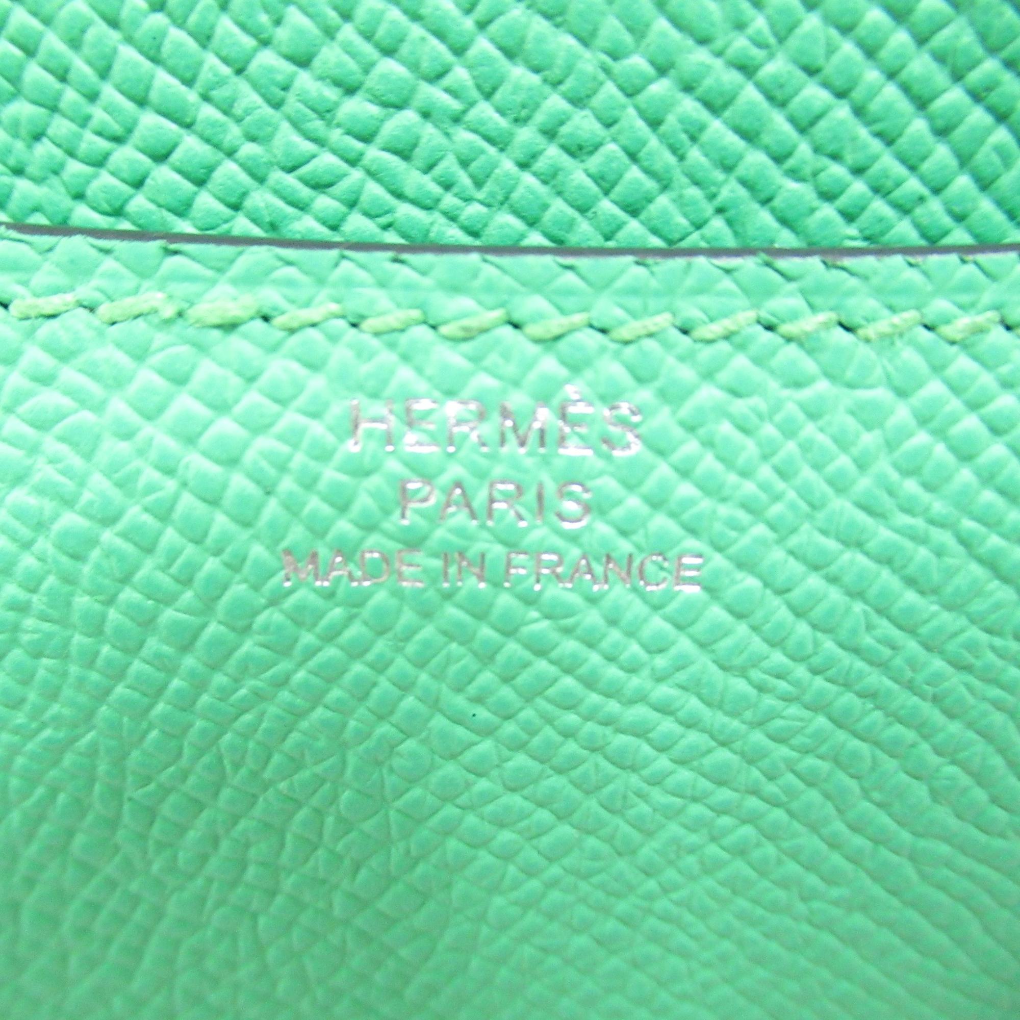 Hermes Constance Mini Comic Leather Shoulder Bag Green Leather