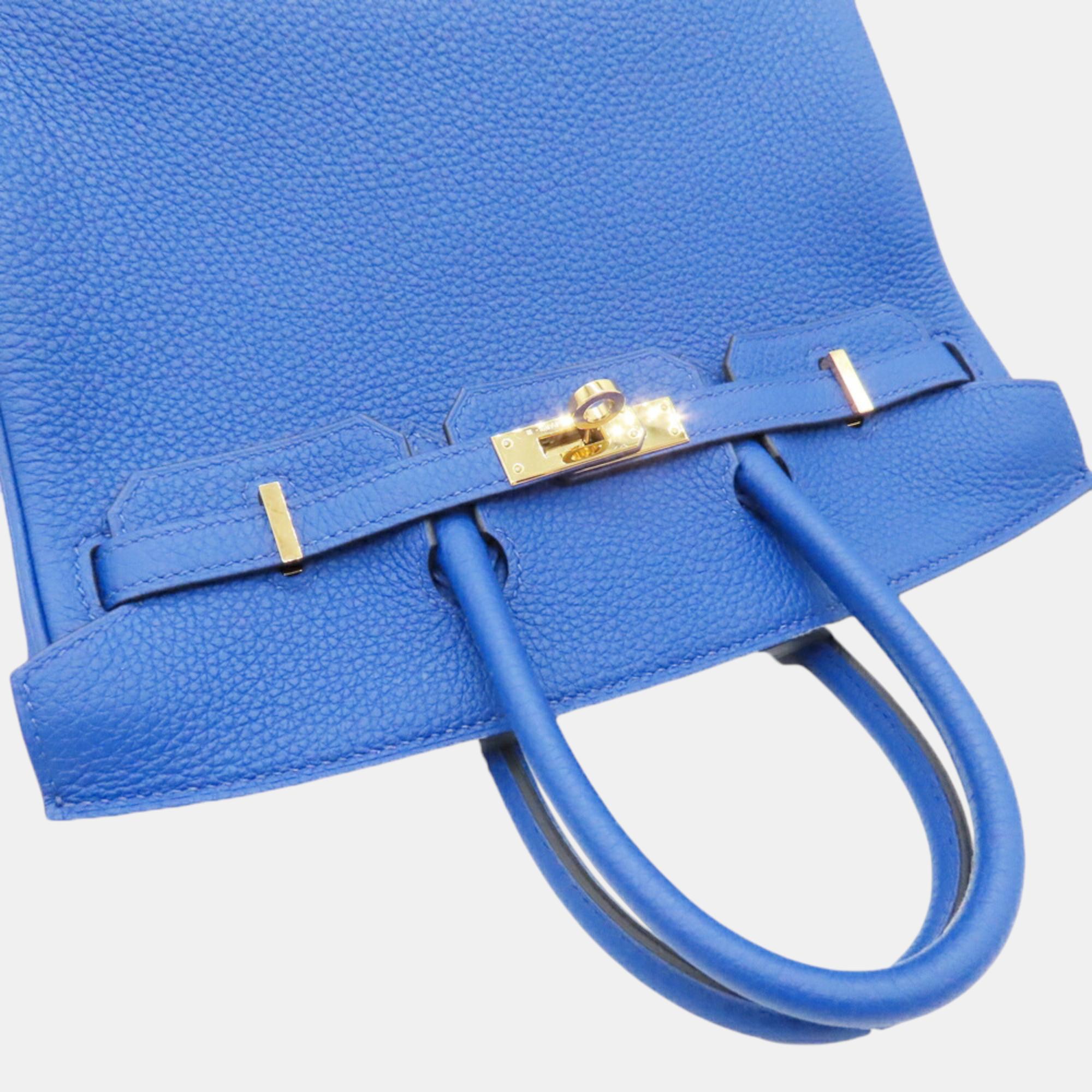 Hermes Birkin 25 Togo Handbag Blue