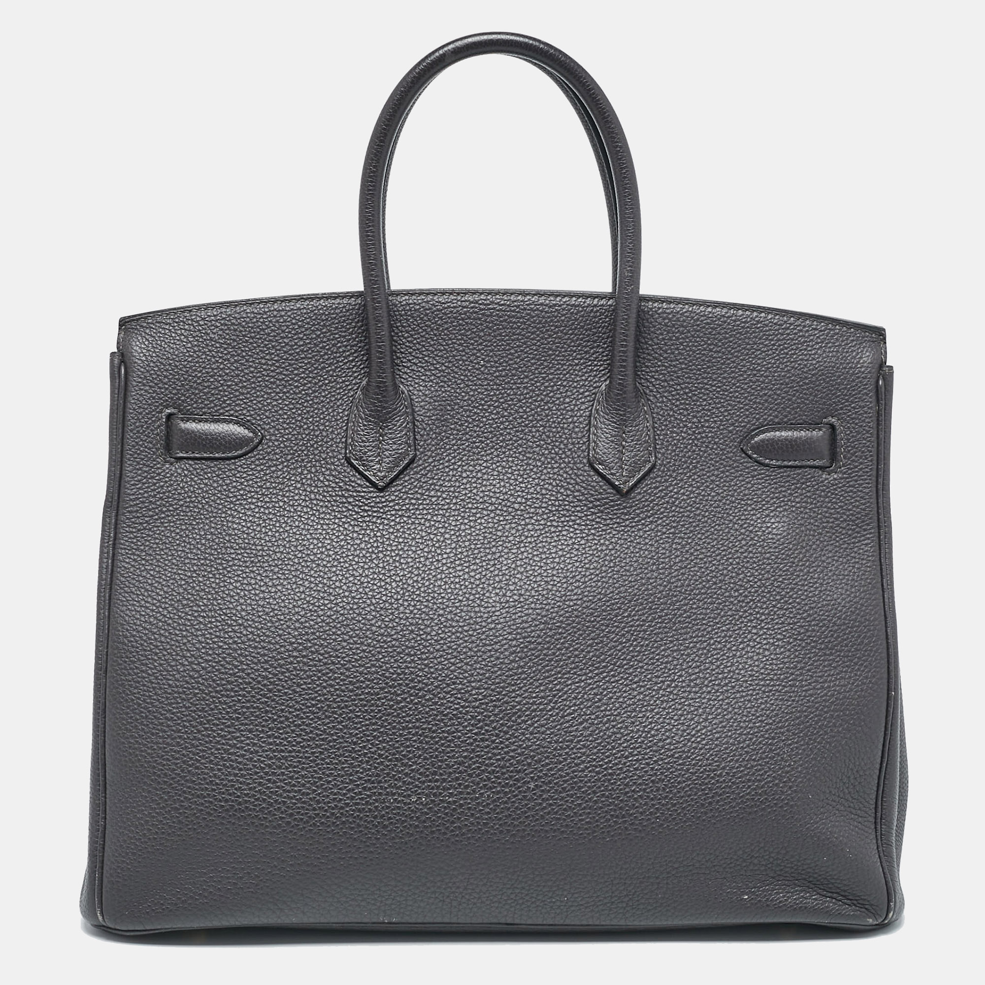 Hermes Graphite Togo Leather Gold Finish Birkin 35 Bag