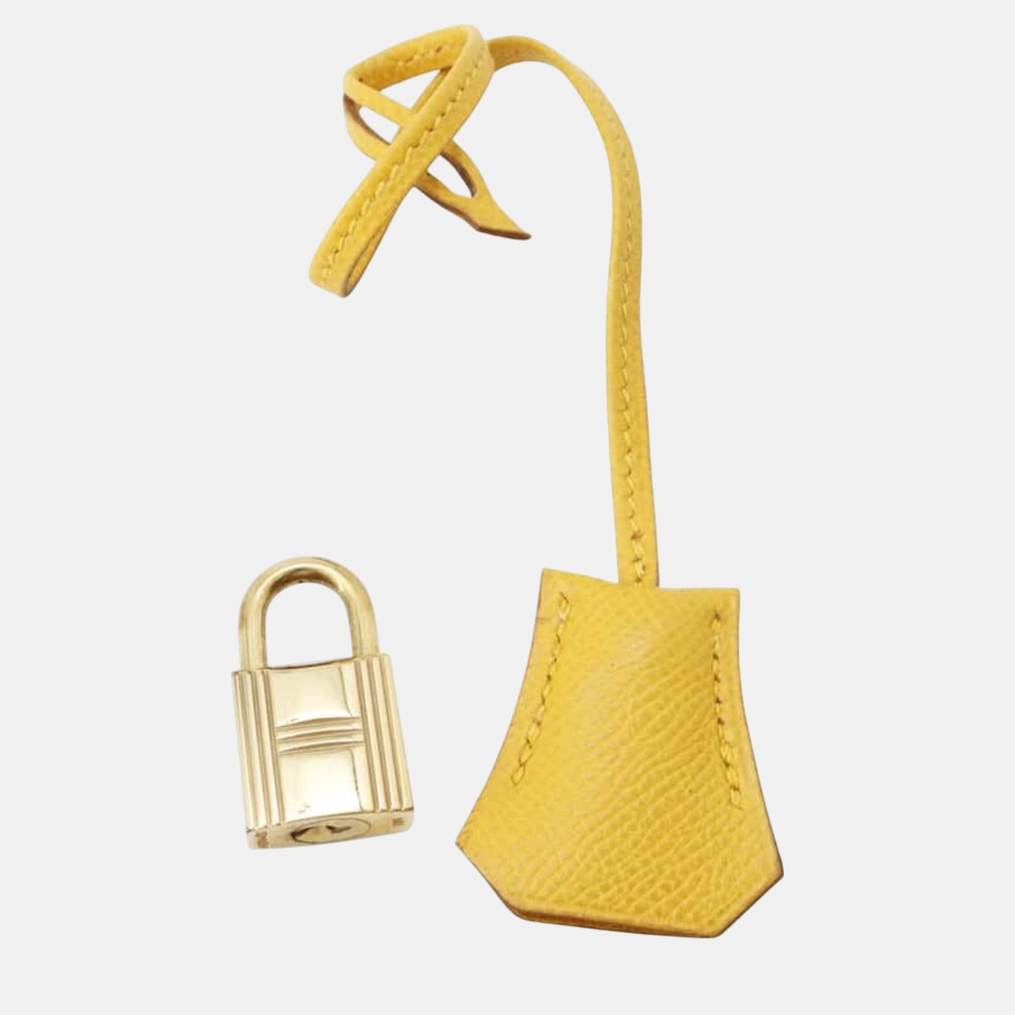 Hermes Yellow Cushvel Birkin 35 Handbag