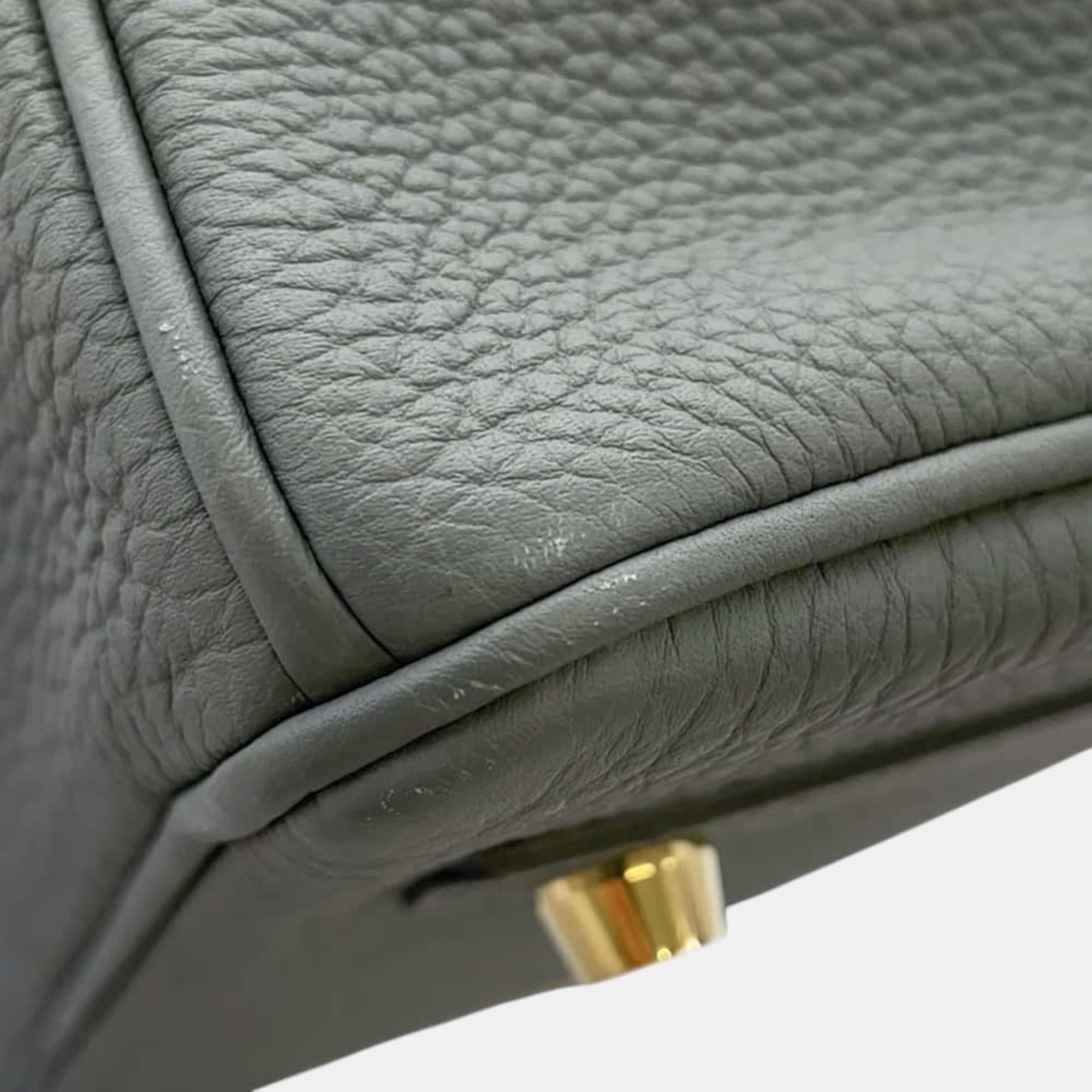 Hermes Vert Amand Togo Leather Birkin Bag Size 30