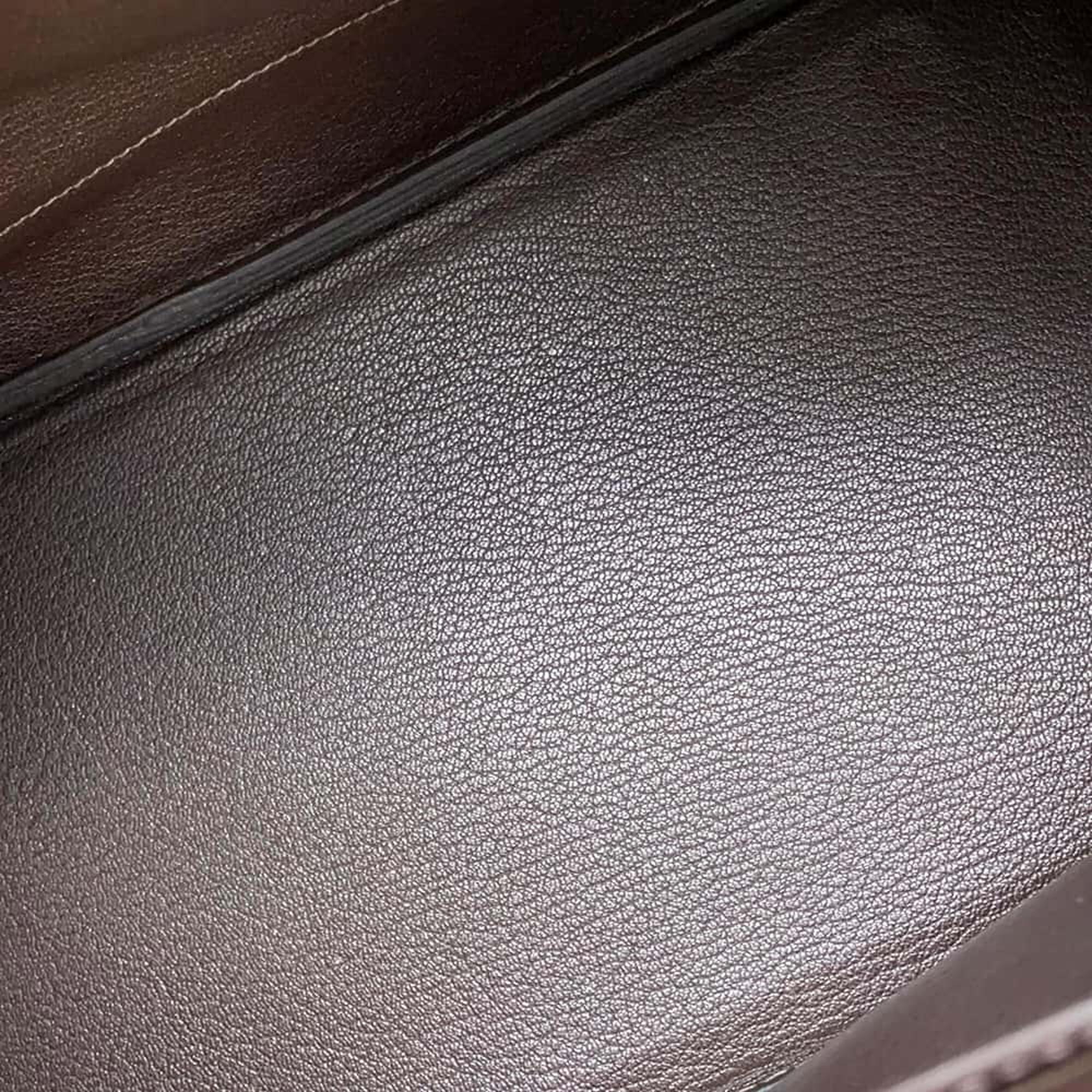 Hermes Vibrato Ebene Box Calf Leather Vibrato Birkin Bag Size 35