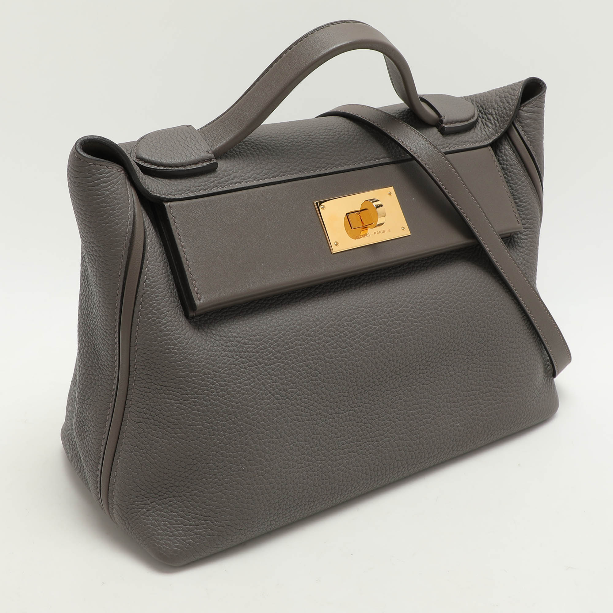 Hermes Grey Togo And Swift Leather 24/24 29 Bag