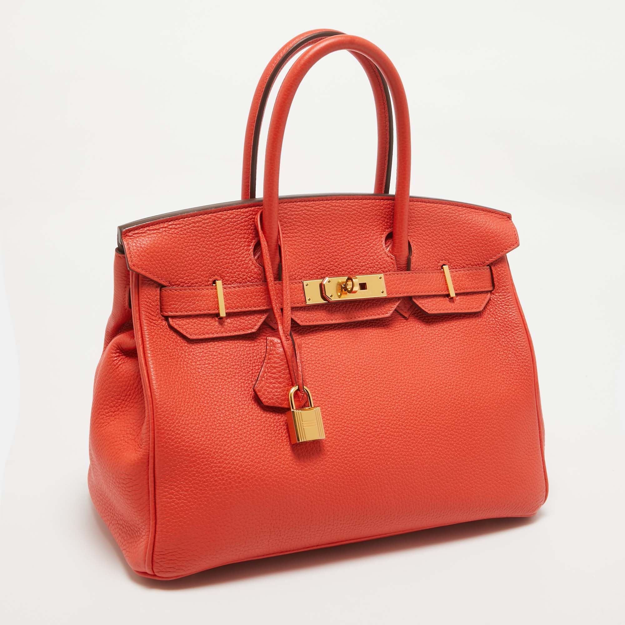 Hermes Capuccine Togo Leather Gold Finish Birkin 30 Bag