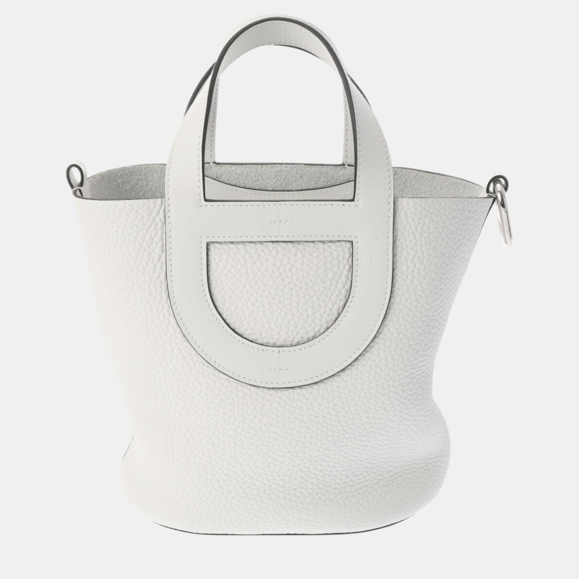 Hermes New White Taurillon Clece/Swift Leather In The Loop 18 Handbag