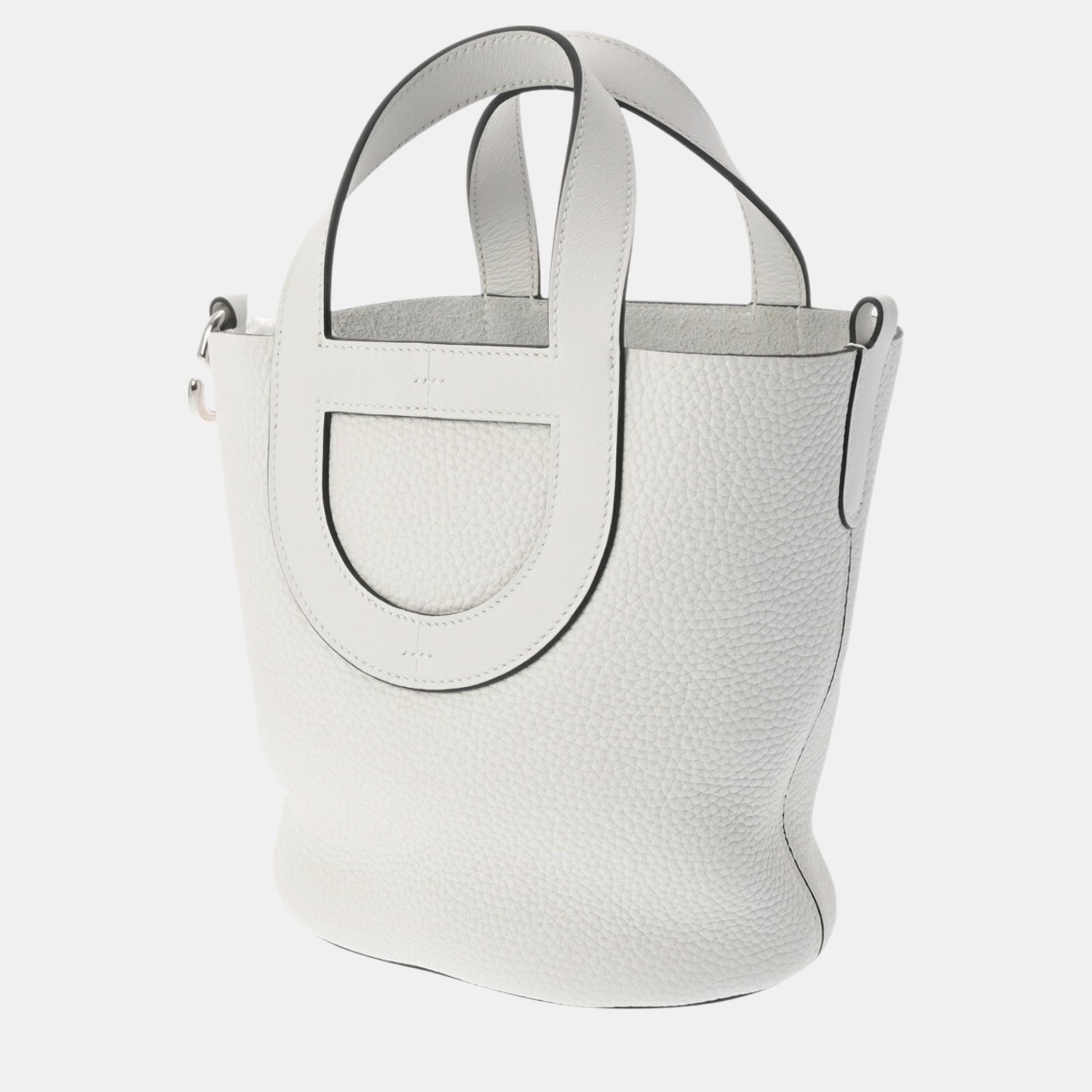 Hermes New White Taurillon Clece/Swift Leather In The Loop 18 Handbag