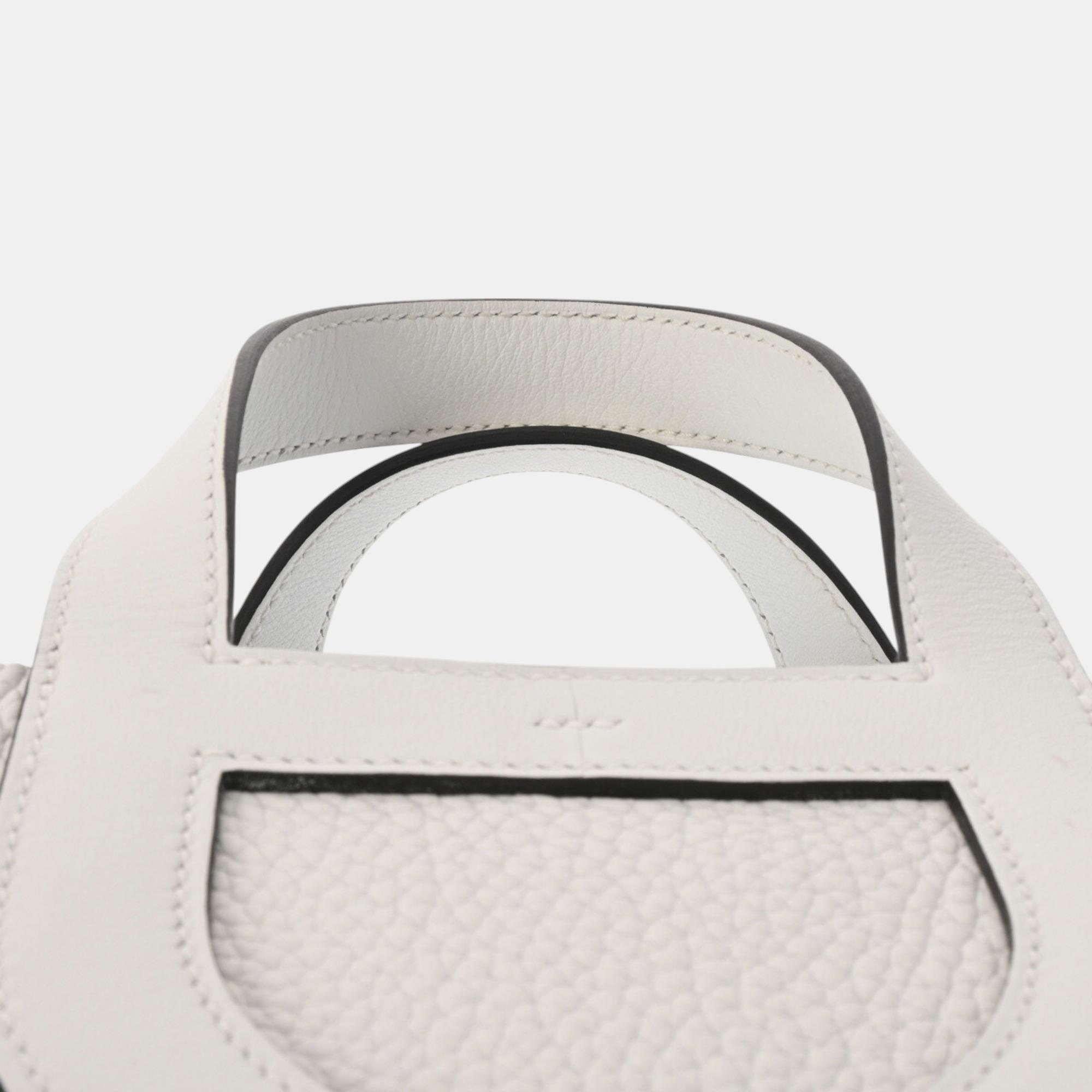 Hermes New White Taurillon Clece/Swift Leather In The Loop 18 Handbag