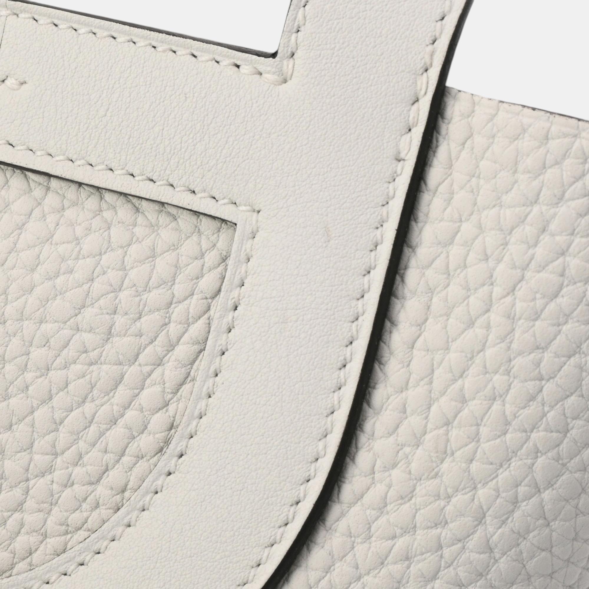 Hermes New White Taurillon Clece/Swift Leather In The Loop 18 Handbag