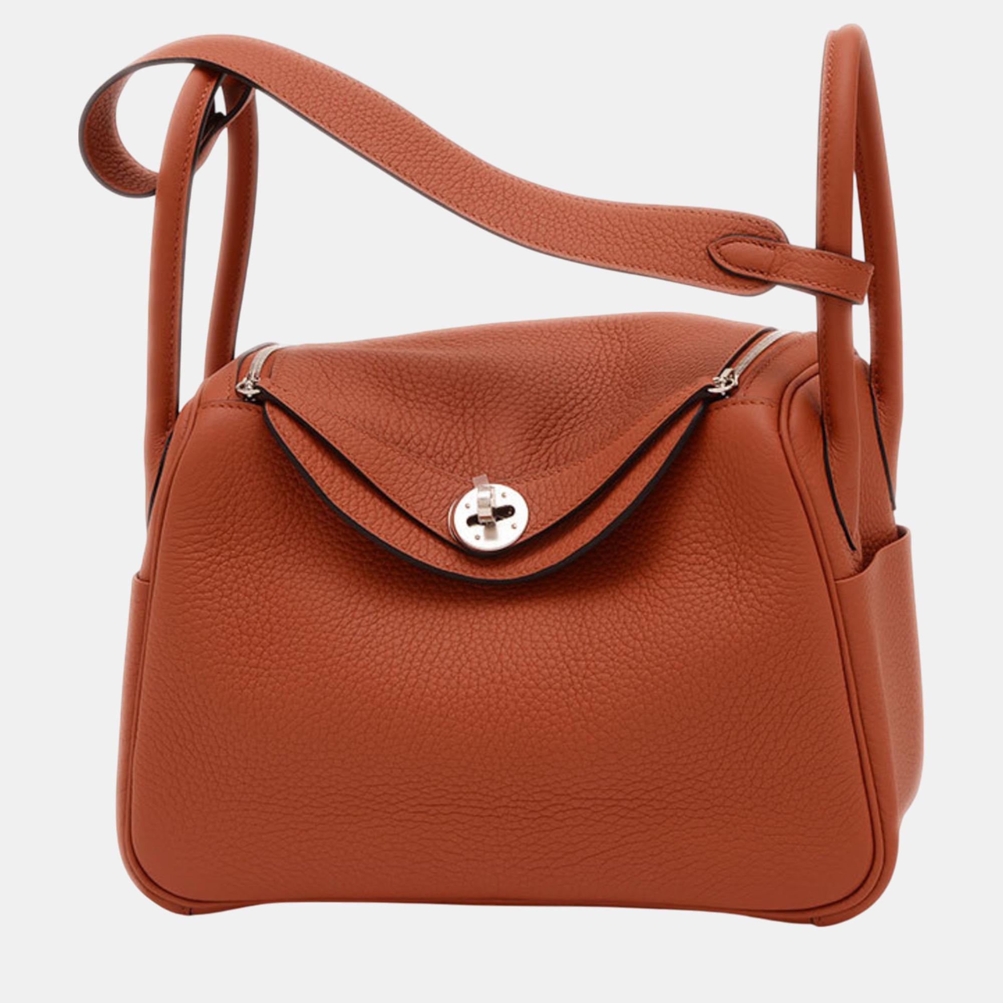 Hermes Taurillon Cuivre Lindy 26 Handbag, Brown 
Hermes Taurillon Cuivre Lindy 26 Handbag, Brown