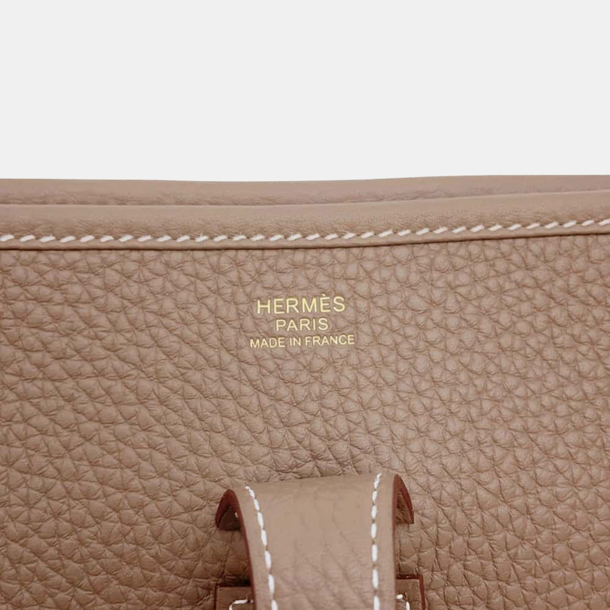 Hermes Etoupe Taurillon Clemence Evelyne 3 Size Pm Bag