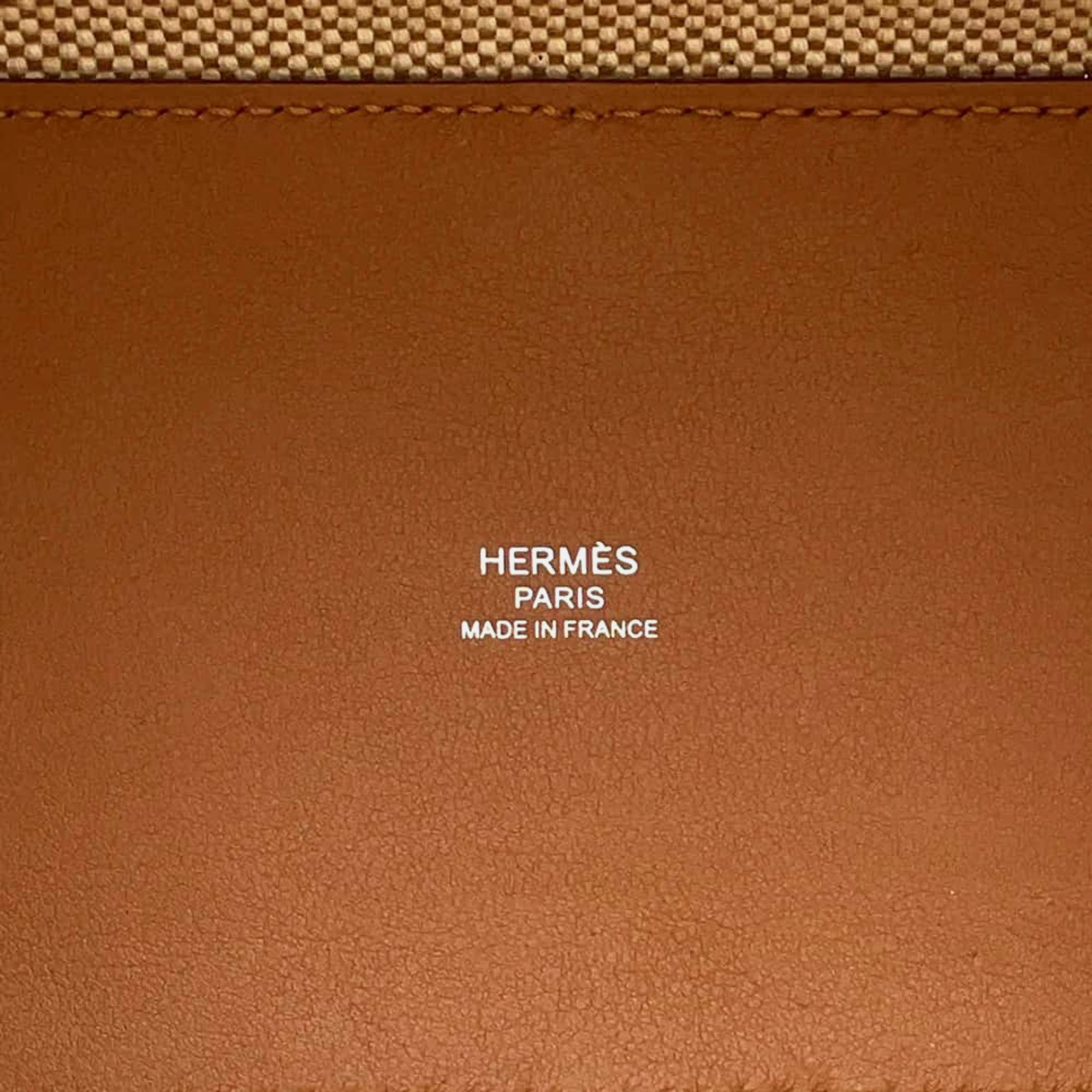 Hermes H Ambie Gold Toile H Swift Leather Size Pm Bag