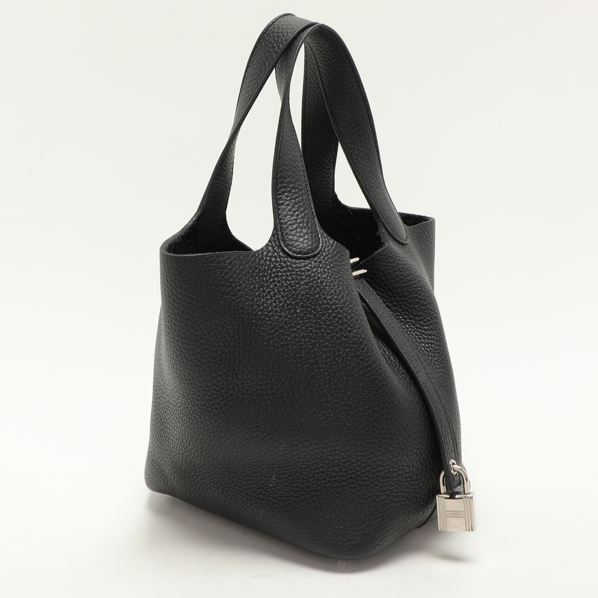 Hermes Black Togo Leather Picotin Lock 18 Bag