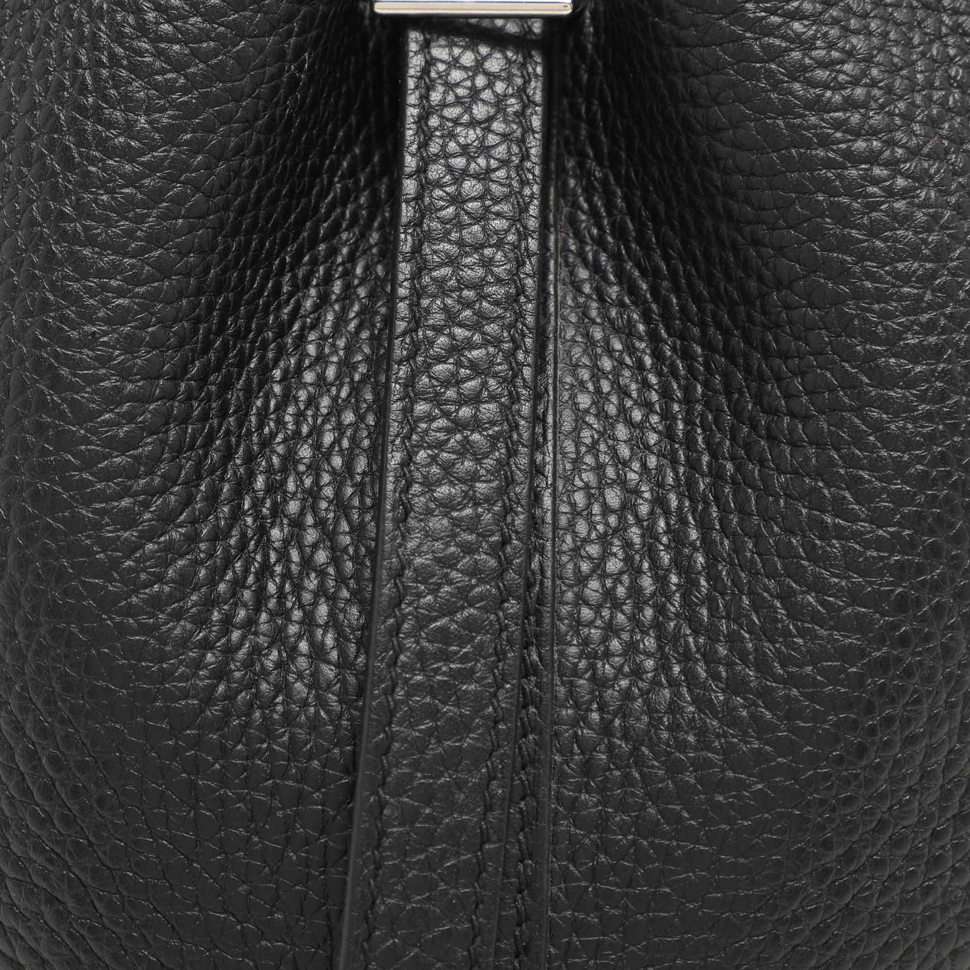 Hermes Black Togo Leather Picotin Lock 18 Bag