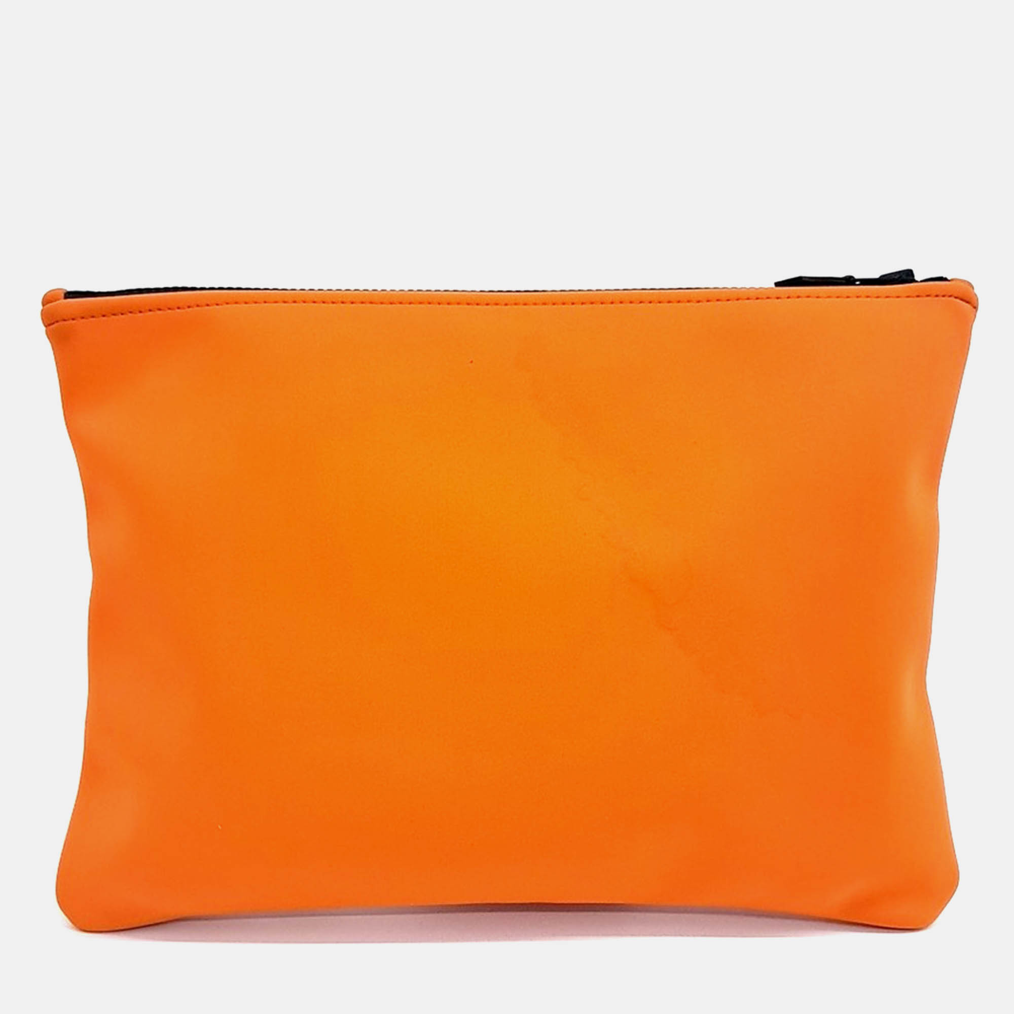 Hermes Orange Fabric Fabric Pouch