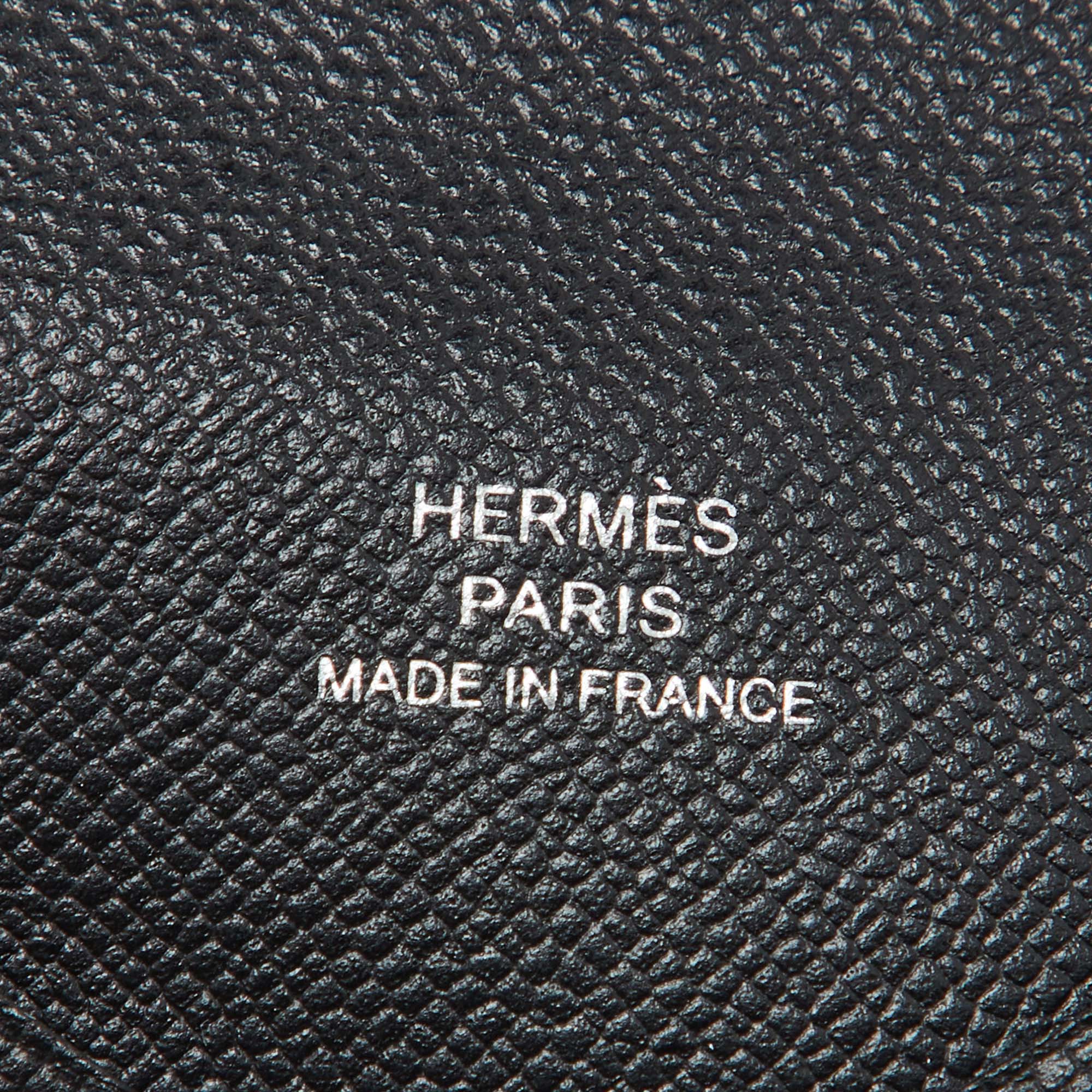 Hermes Black Madame Leather Calvi Card Holder