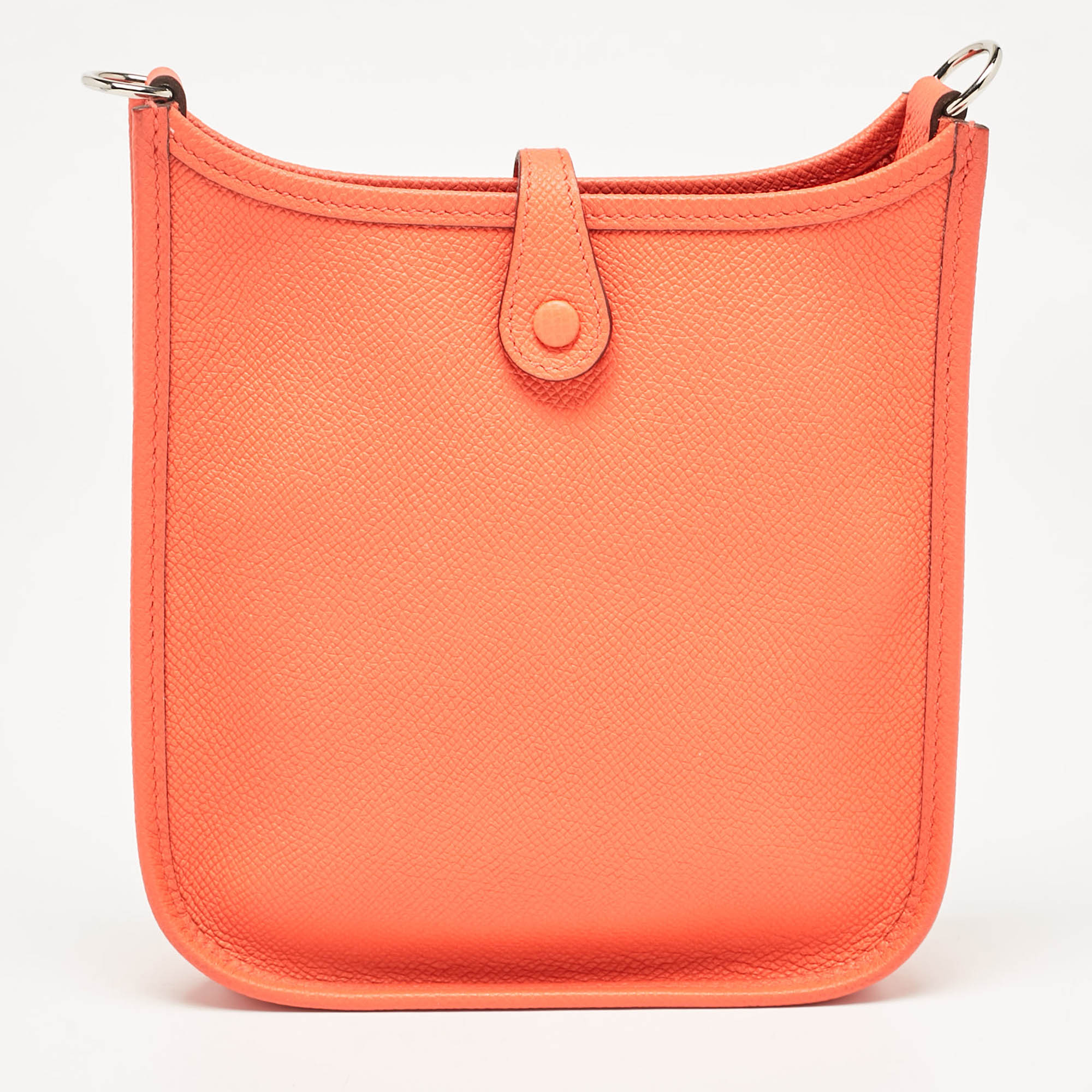 Hermes Orange Poppy/Bleu Zanzibar Epsom Leather Evelyne TPM Bag