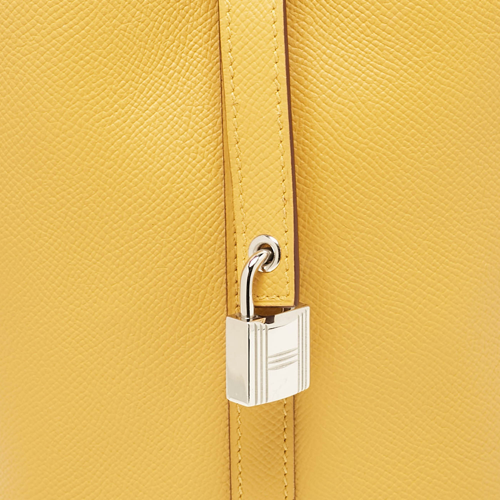 Hermes Jaune Ambre/Brique/Blanc Epsom Leather Picotin Lock Tressage 18 Bag