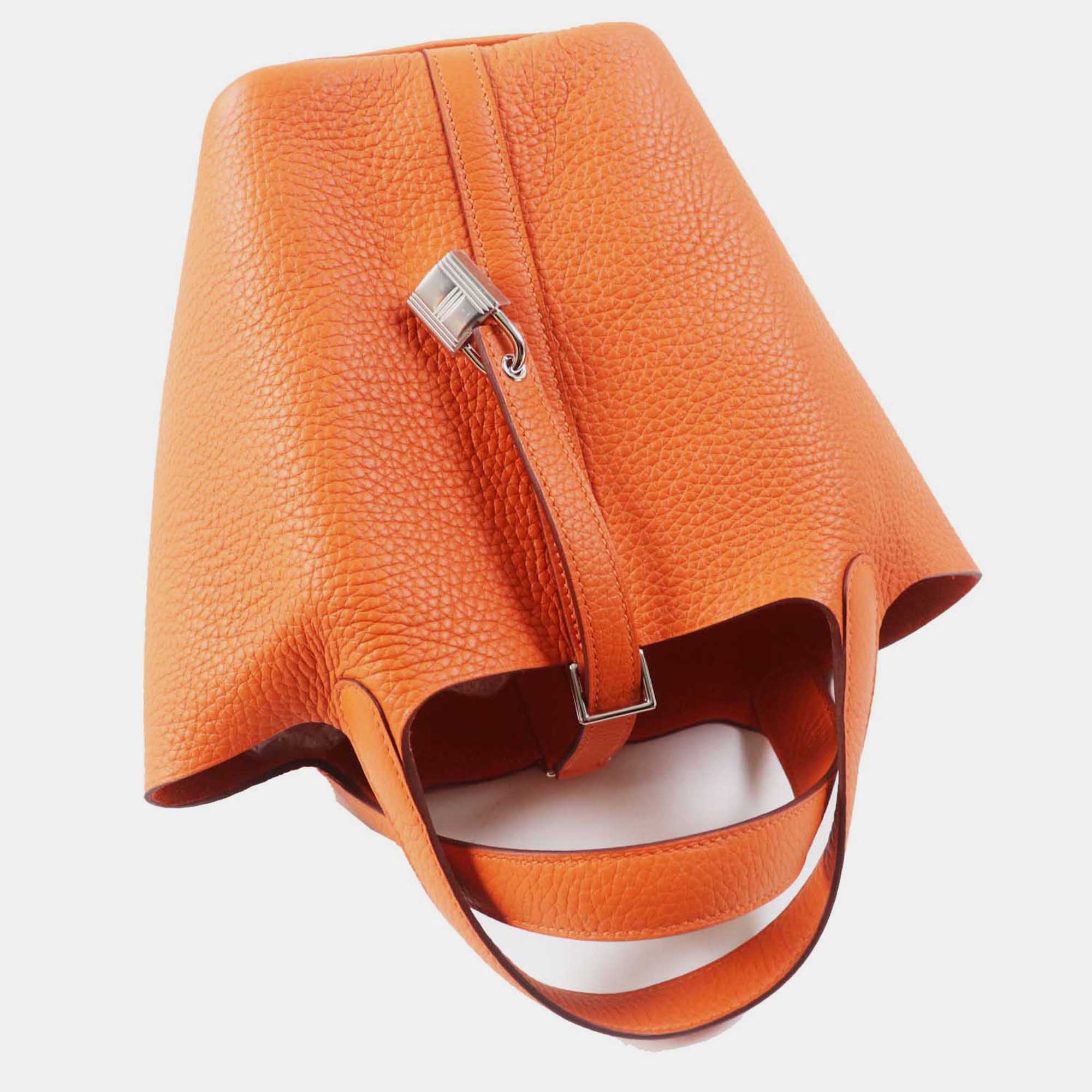 Hermes Orange Picotan Lock Pm Handbag