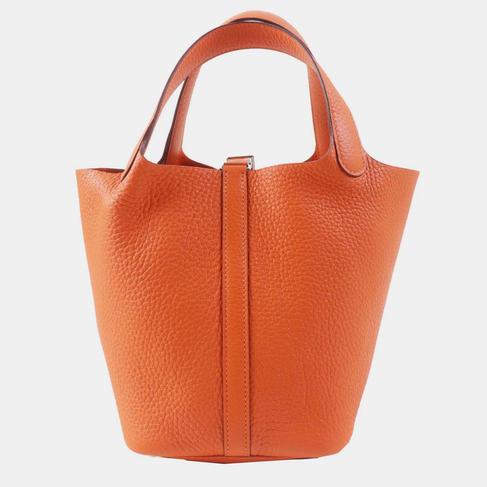 Hermes Orange Picotan Lock Pm Handbag