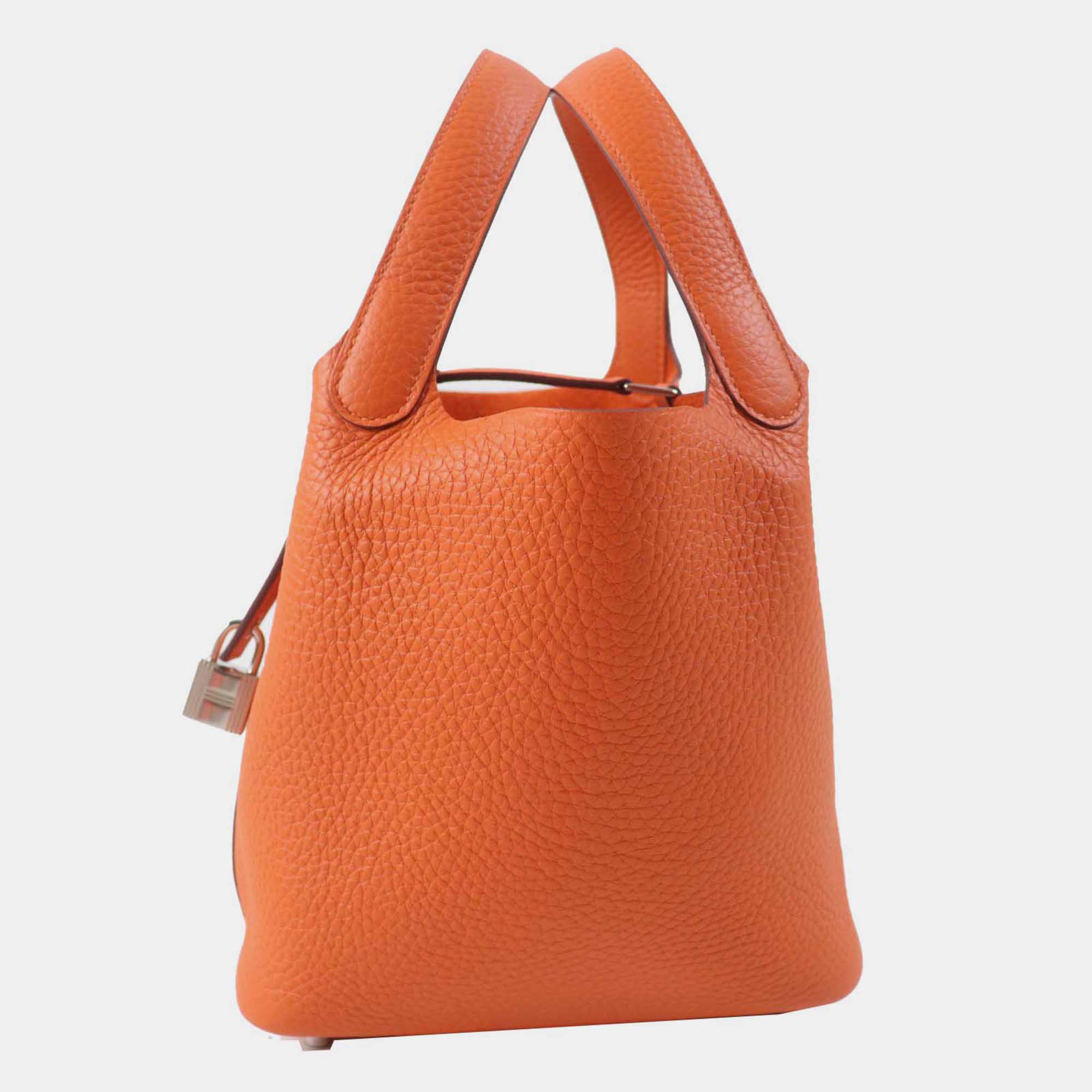 Hermes Orange Picotan Lock Pm Handbag