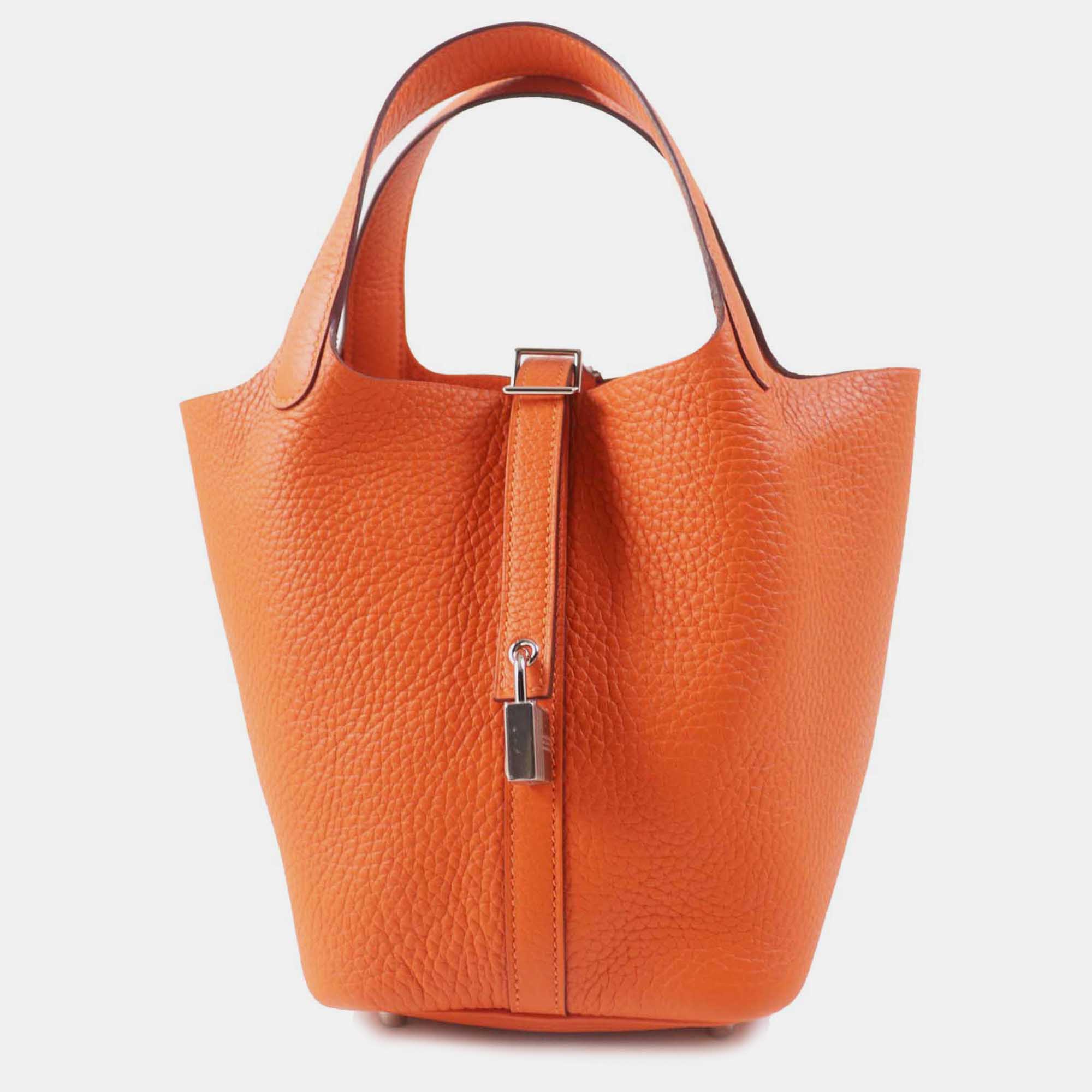 Hermes Orange Picotan Lock Pm Handbag