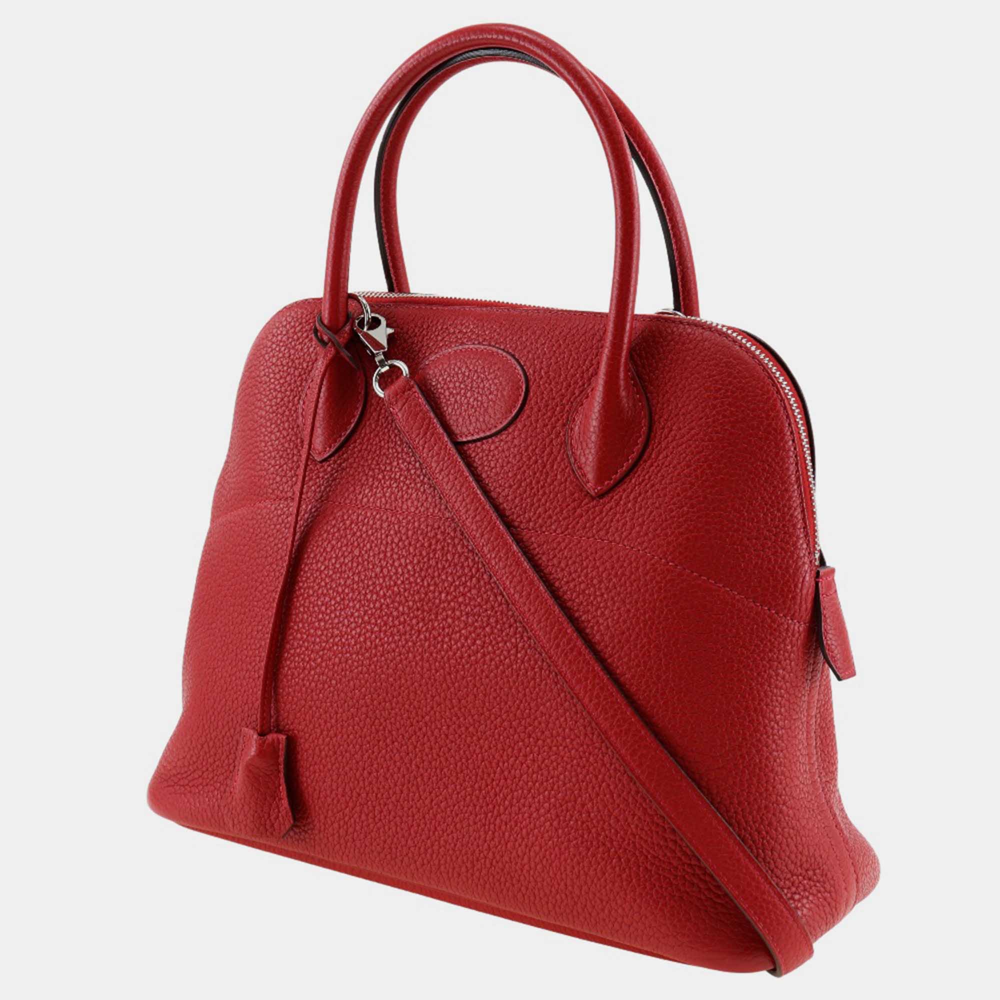 Hermes Rouge Vif Red Leather Bolide 31 Handbag