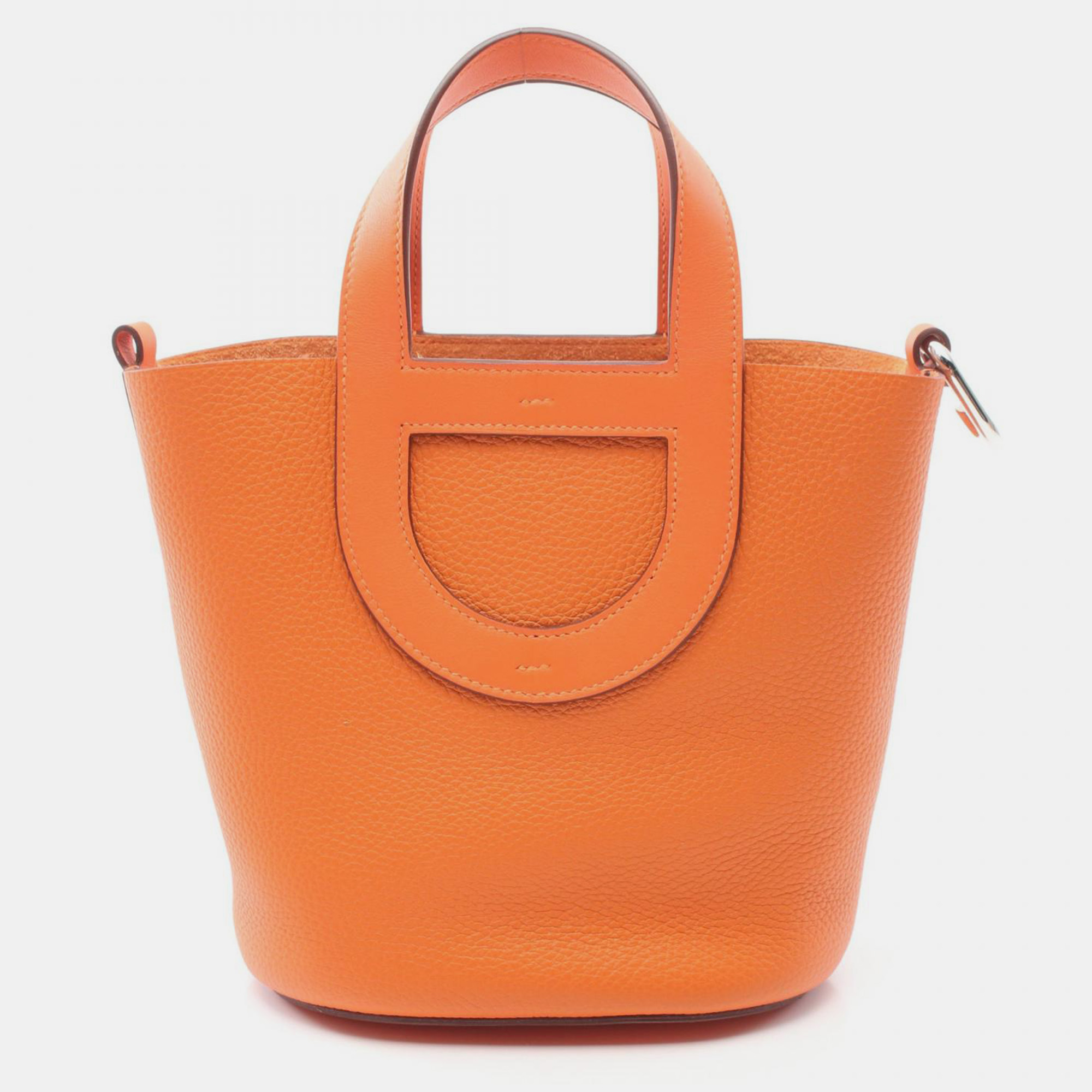 Hermes Orange Leather In The Loop 18 Handbag