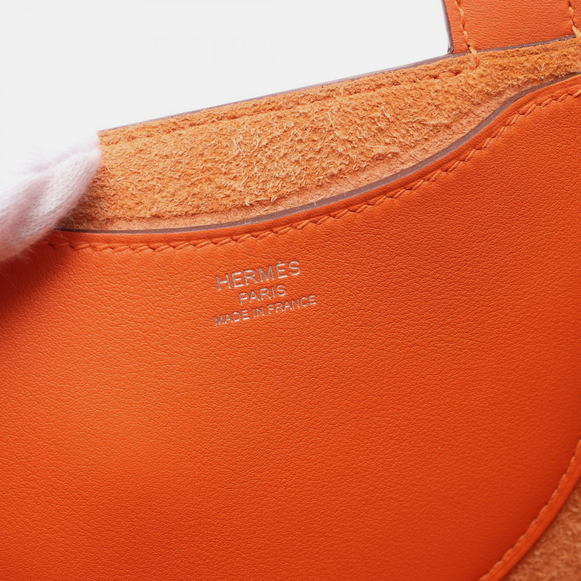 Hermes Orange Leather In The Loop 18 Handbag