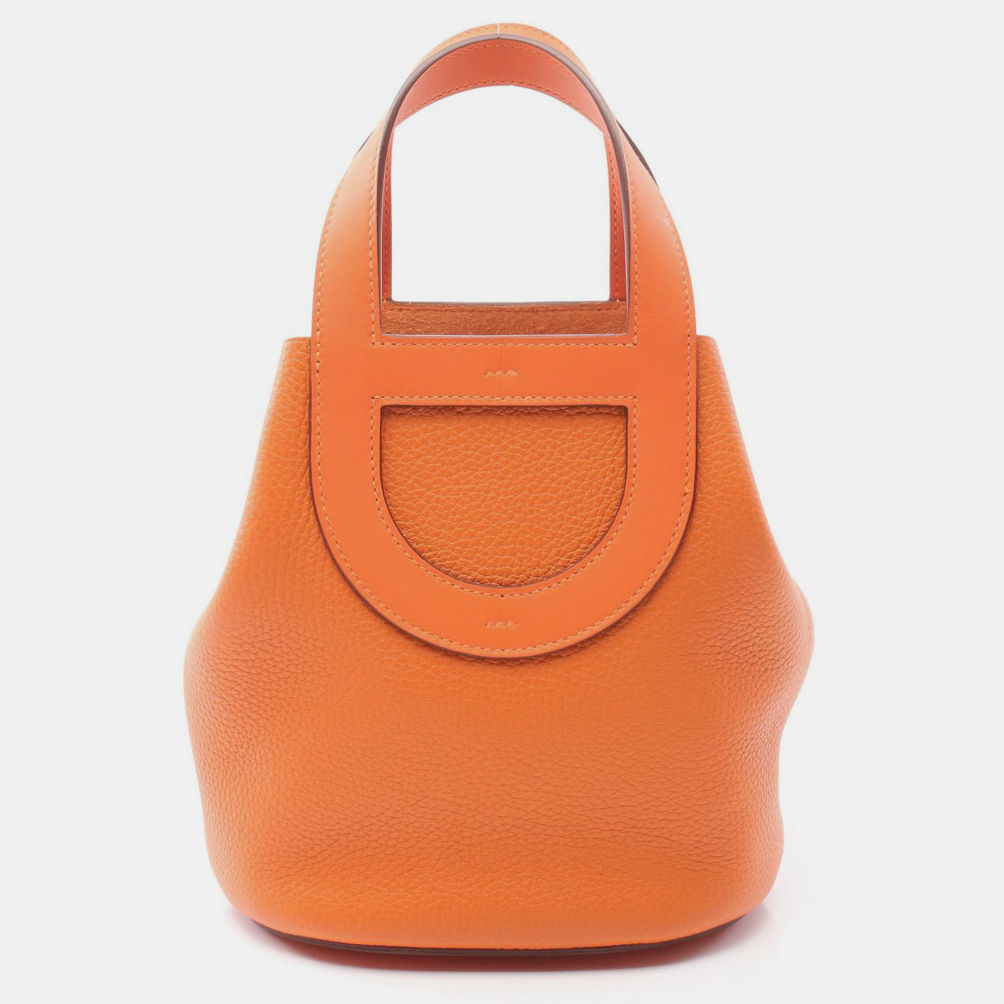 Hermes Orange Leather In The Loop 18 Handbag