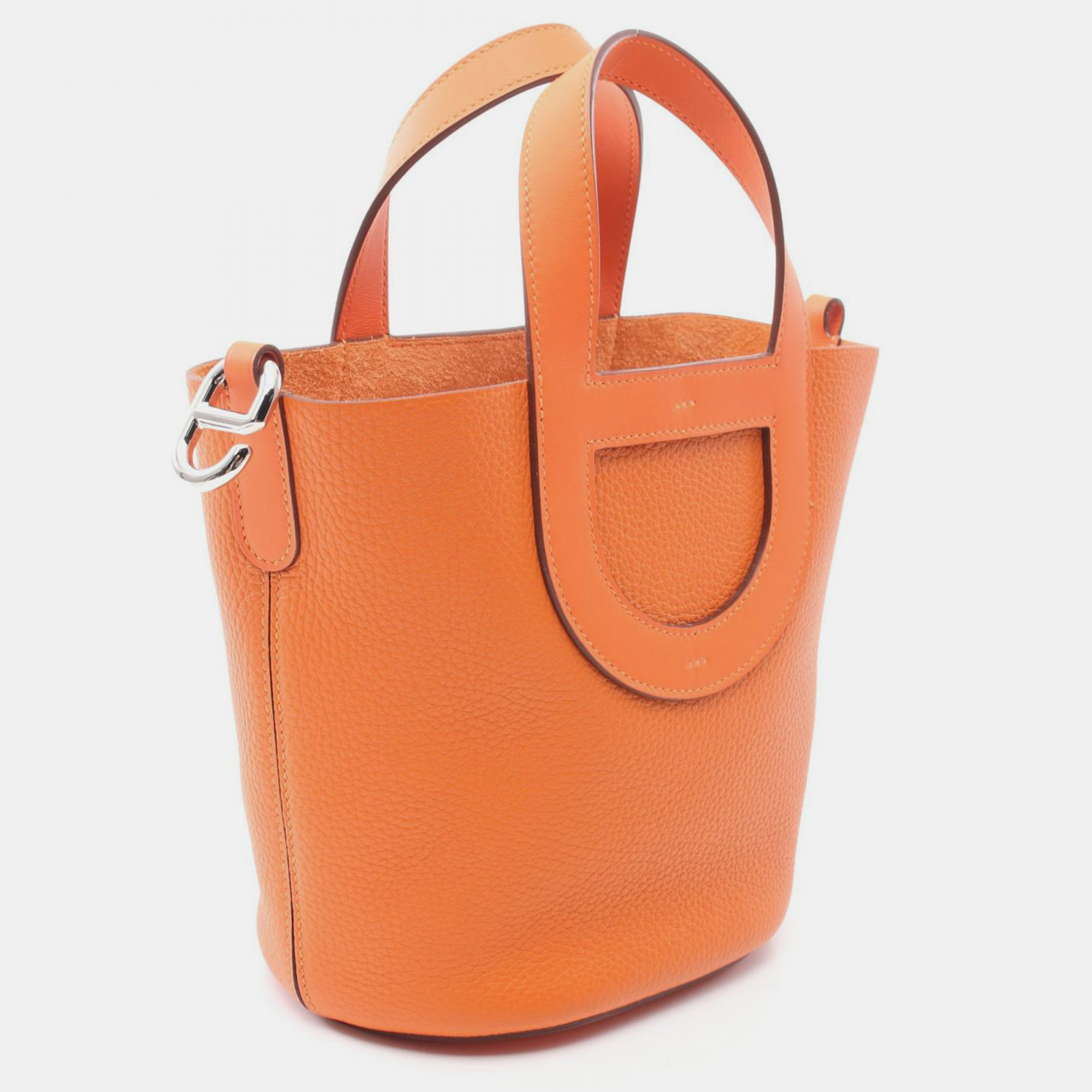 Hermes Orange Leather In The Loop 18 Handbag