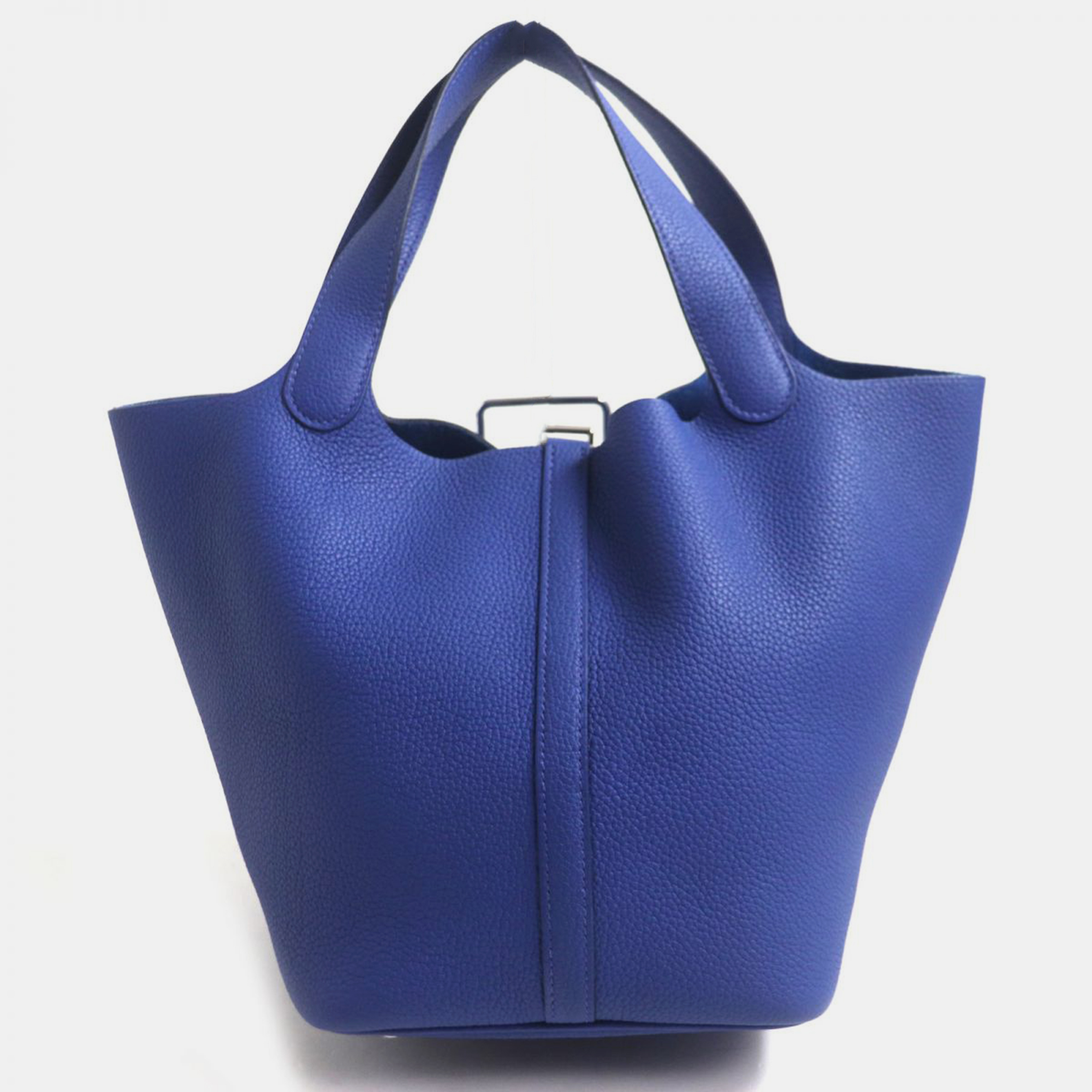 Hermes Blue Leather Picotin Lock Mm Clemence Handbag