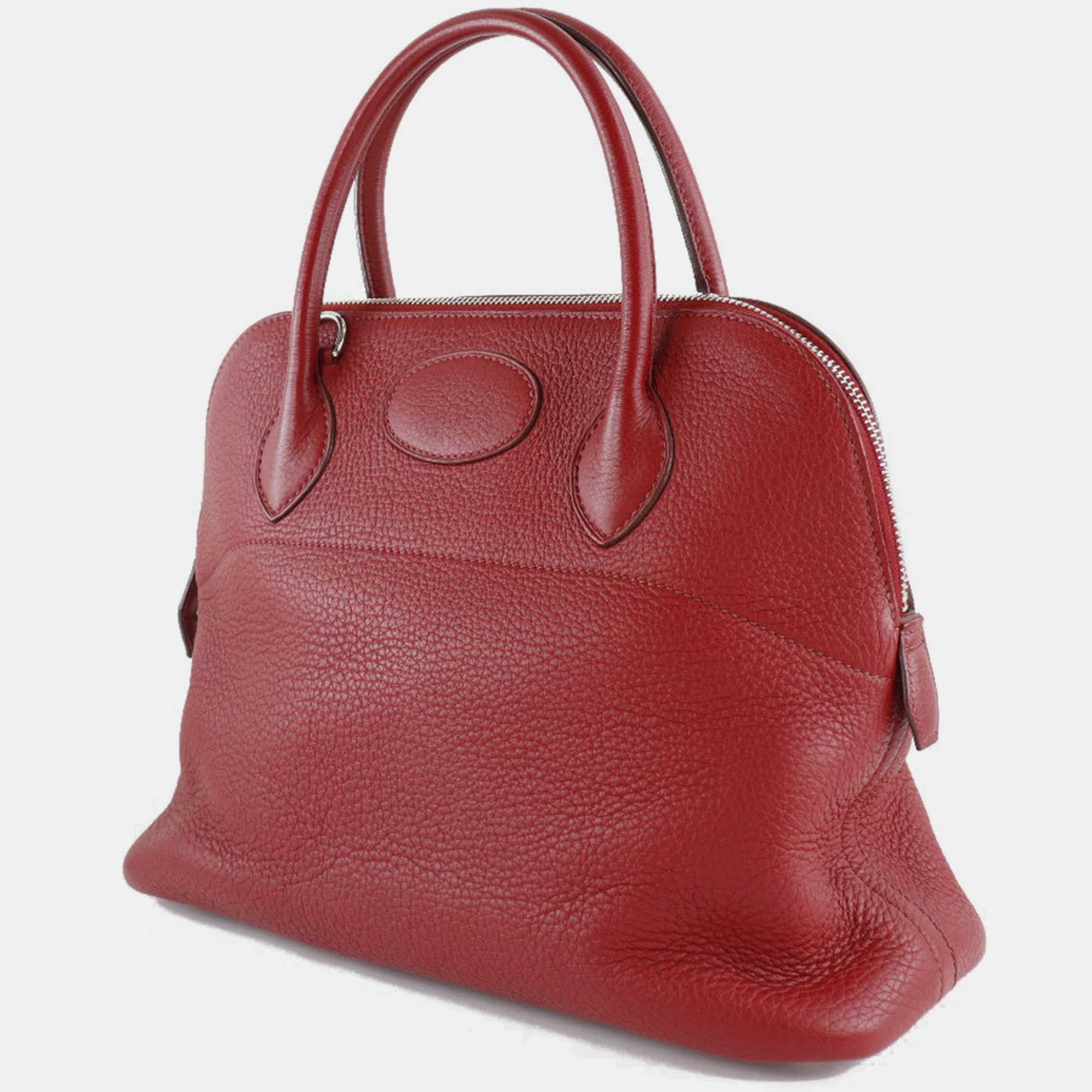 Hermes Rouge Ash Red Leather Bolide 31 Handbag