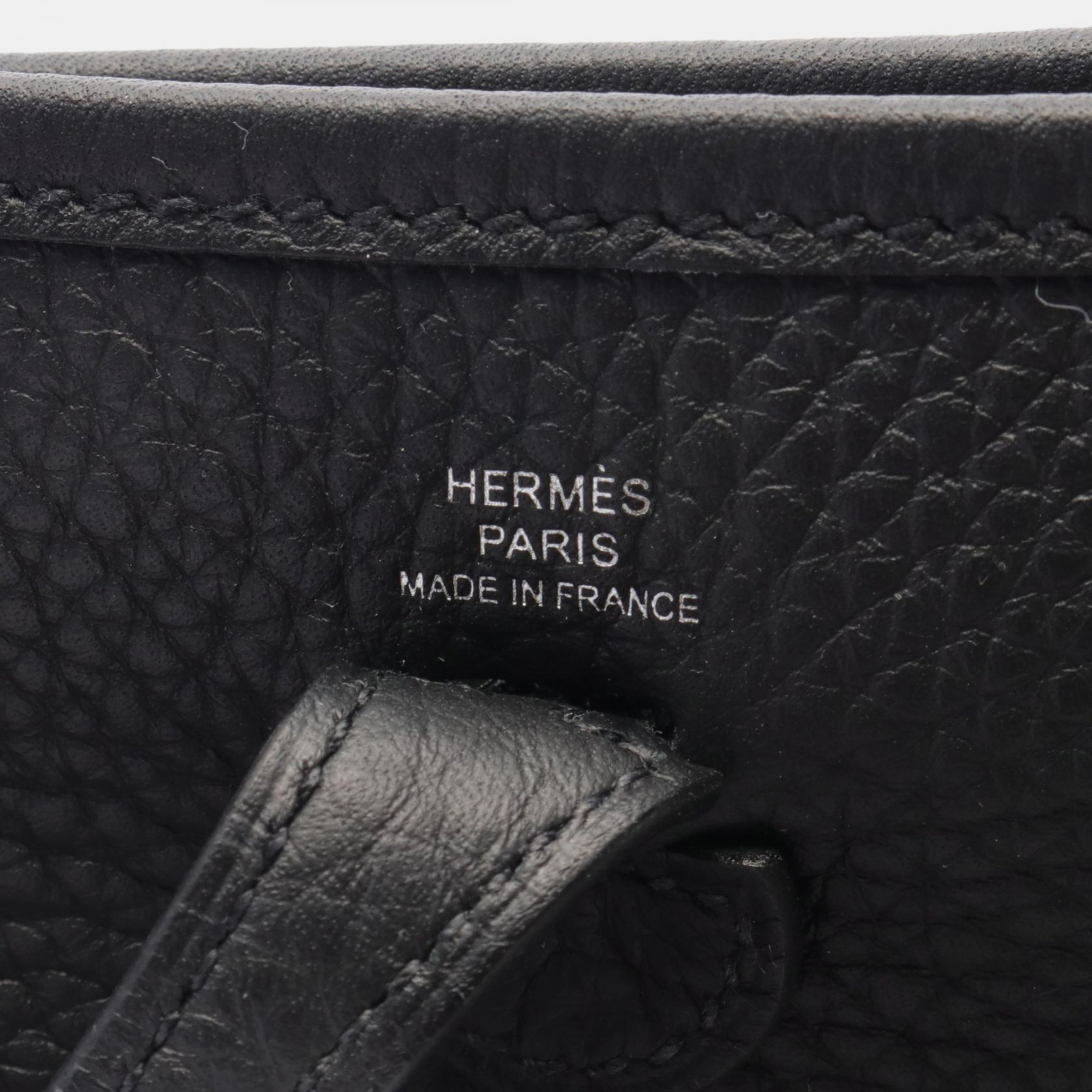 Hermes Black Leather Evelyne Tpm Shoulder Bag