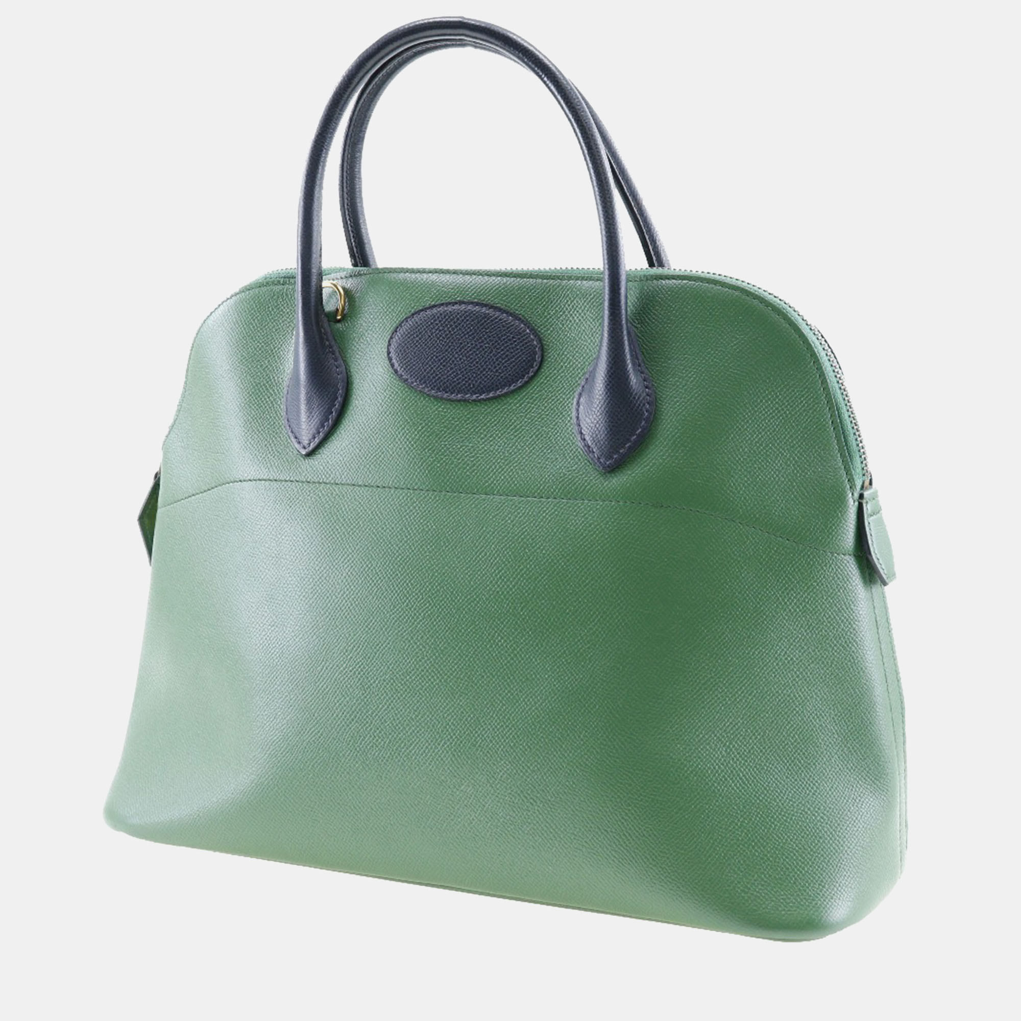 Hermes Bicolor Green Leather Bolide 35 Handbag