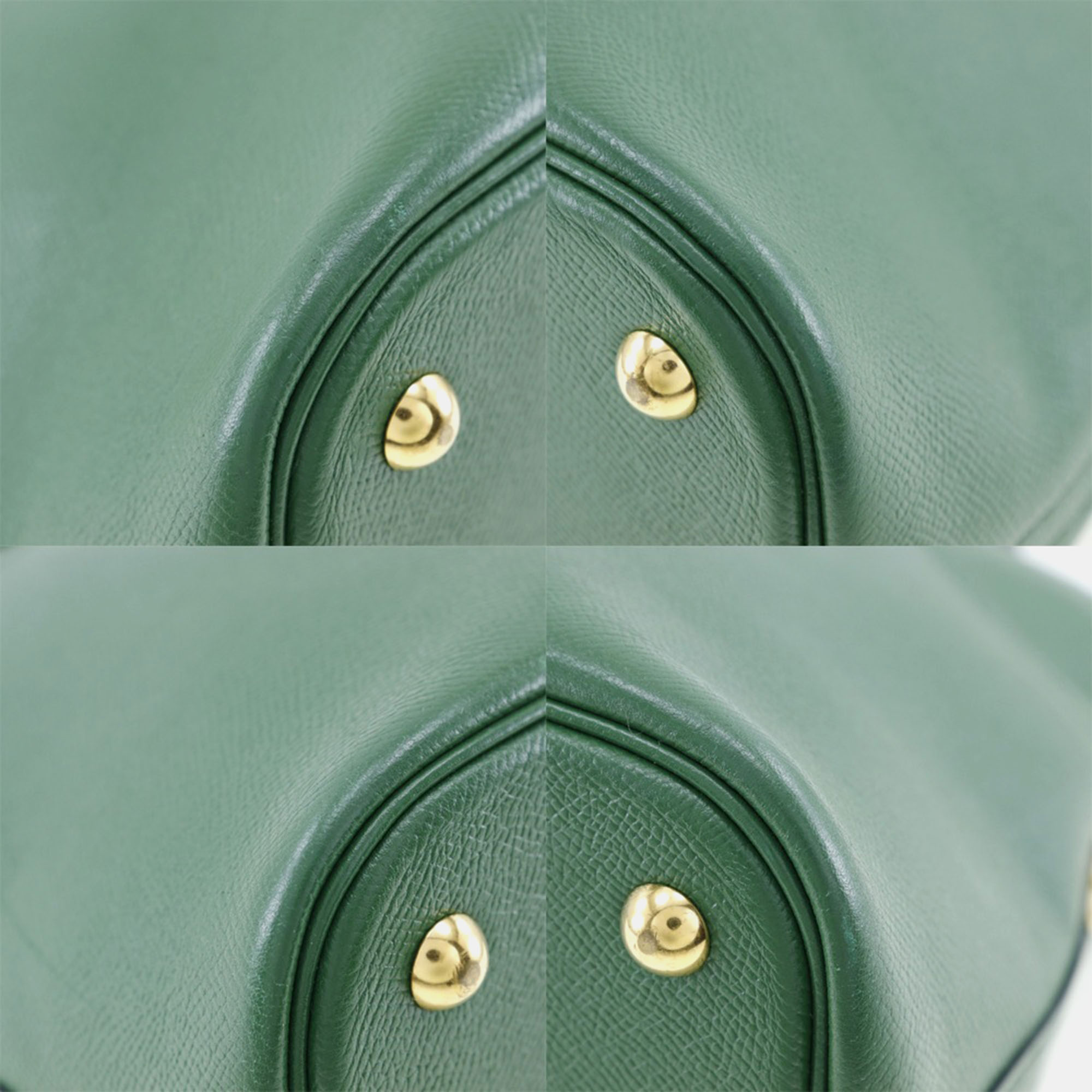 Hermes Bicolor Green Leather Bolide 35 Handbag