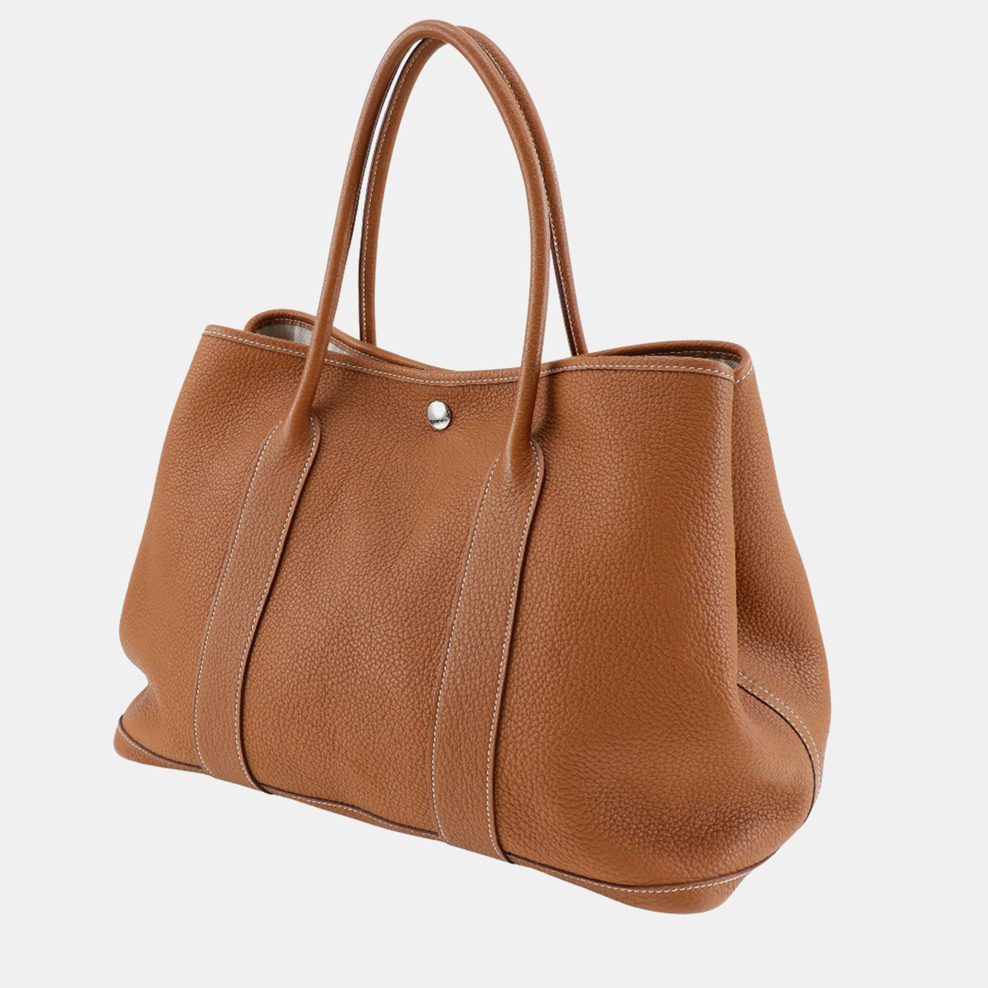 Hermes Brown Leather Garden Party 36 Pm Tote Bag