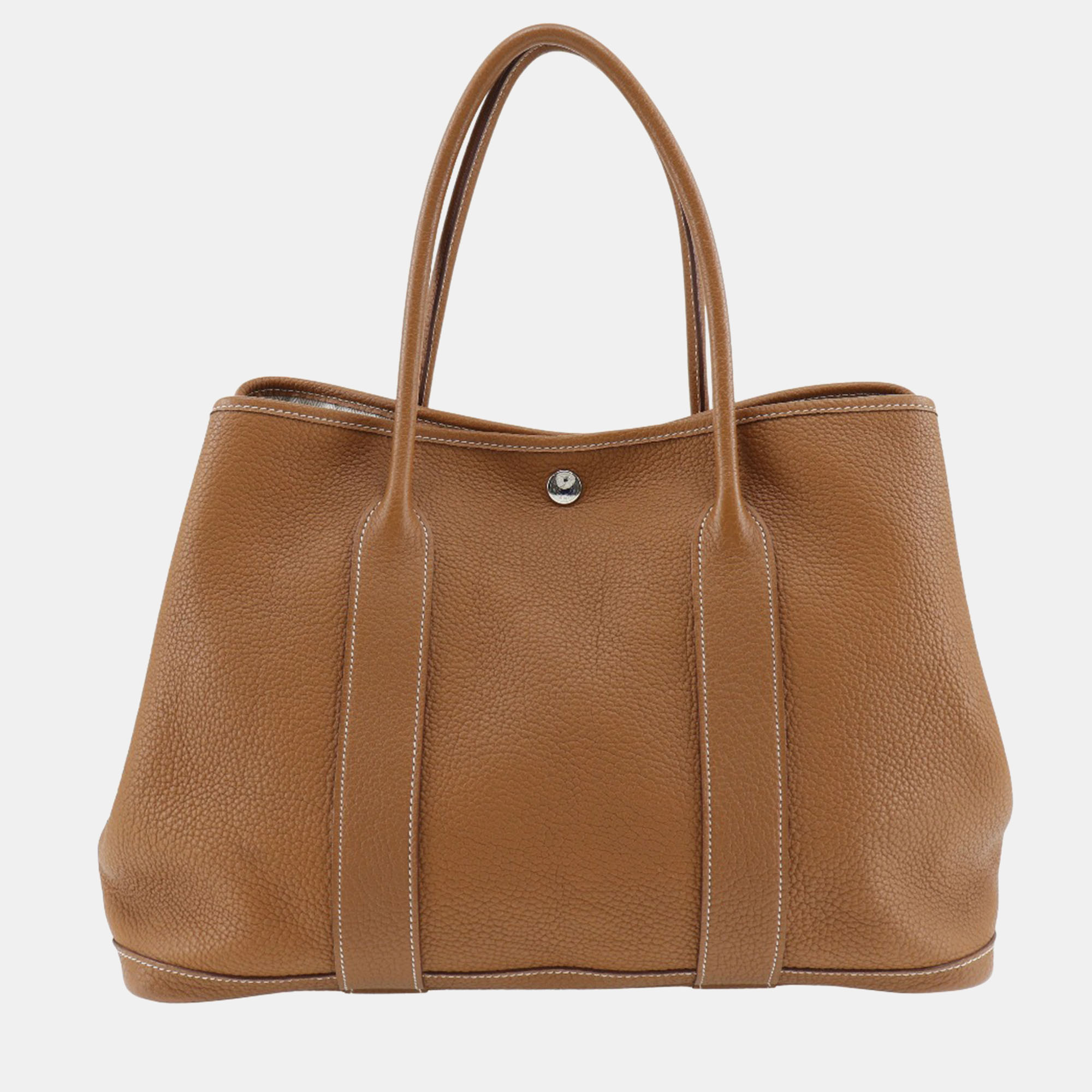 Hermes Brown Leather Garden Party 36 Pm Tote Bag