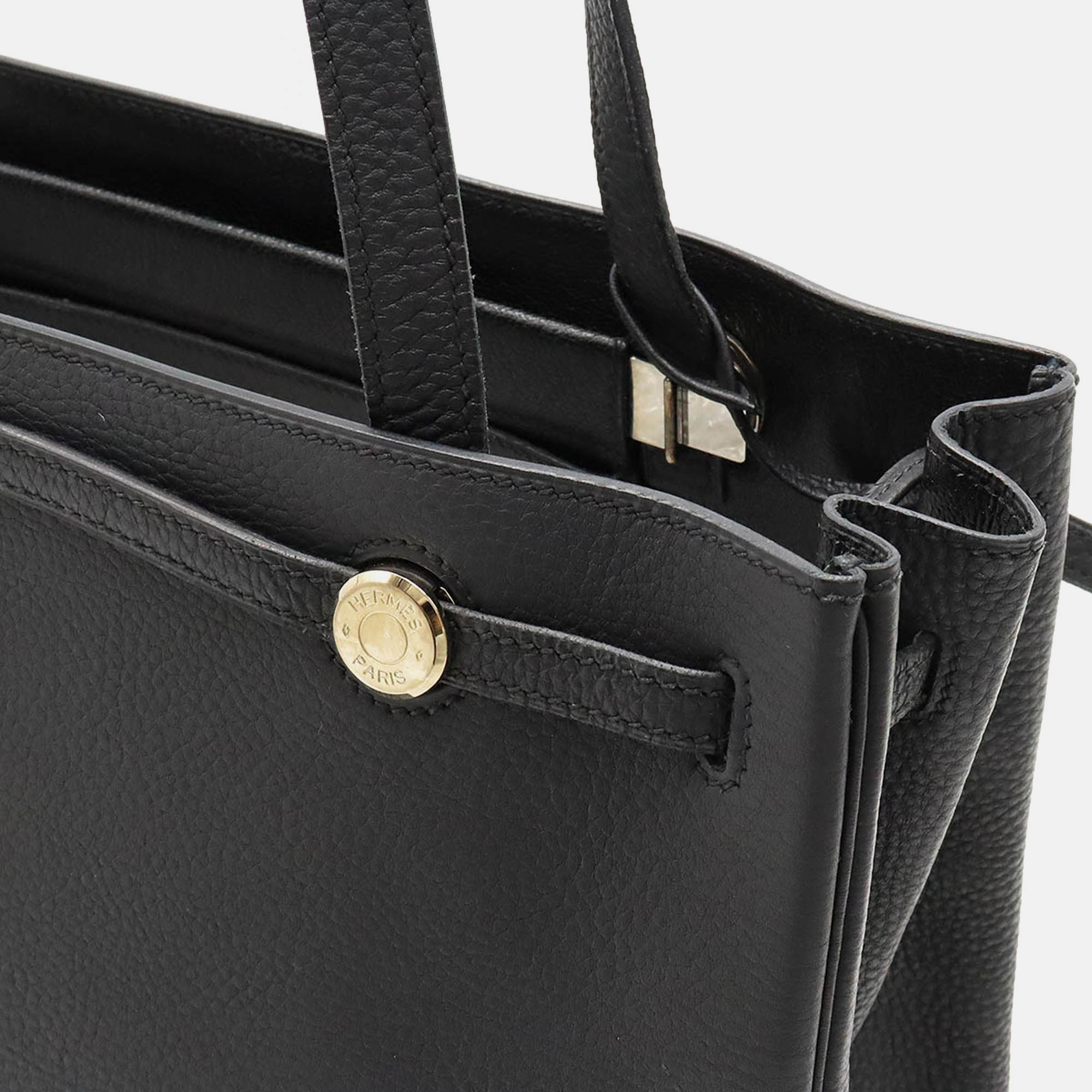 Hermes Black Leather Cabana Leather Tote Bag