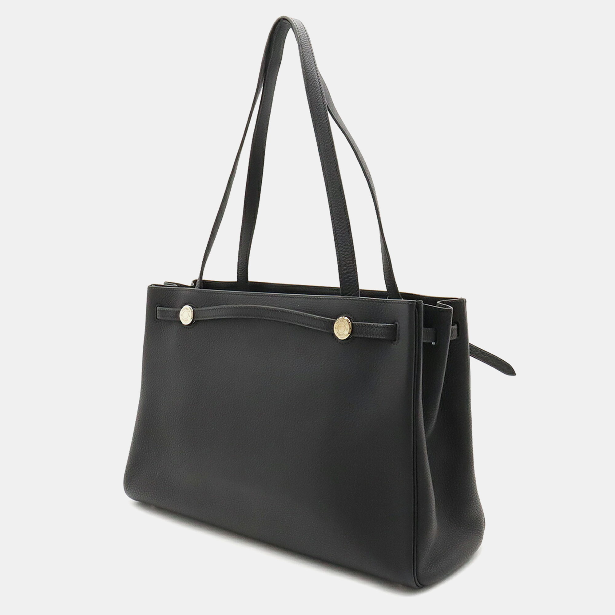 Hermes Black Leather Cabana Leather Tote Bag