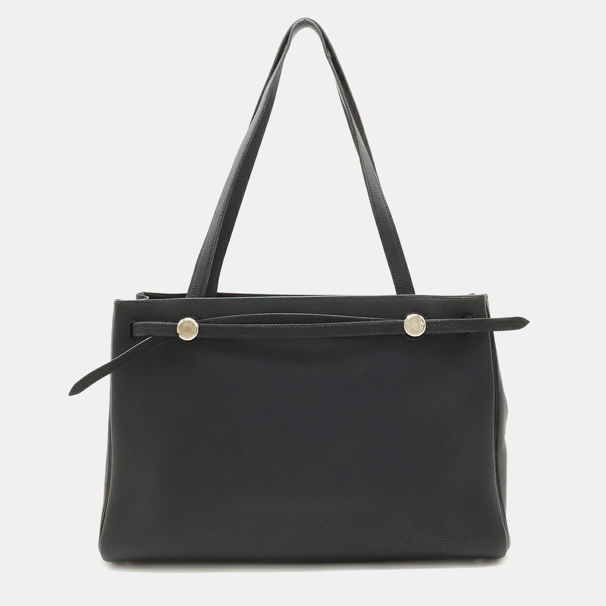 Hermes Black Leather Cabana Leather Tote Bag