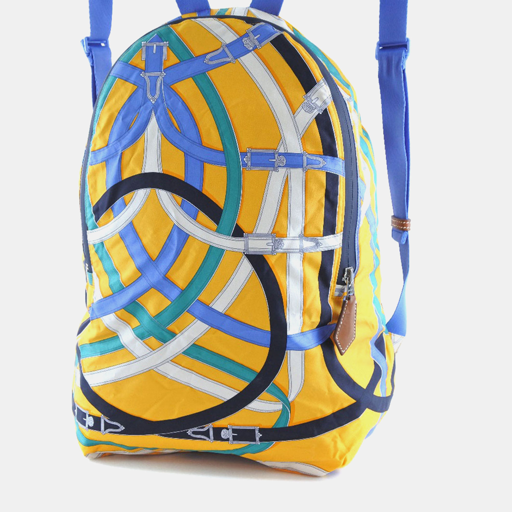 Hermes Yellow Canvas Silk Canvas Backpack