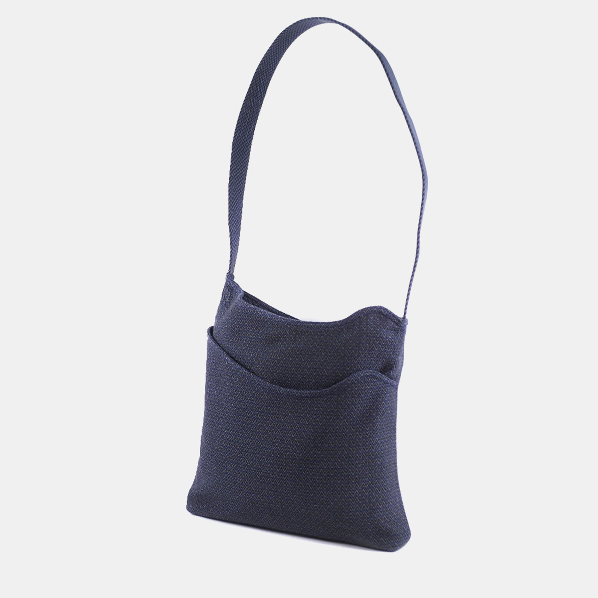 Hermes Blue Canvas Canvas Sac De Pansage Shoulder Bag