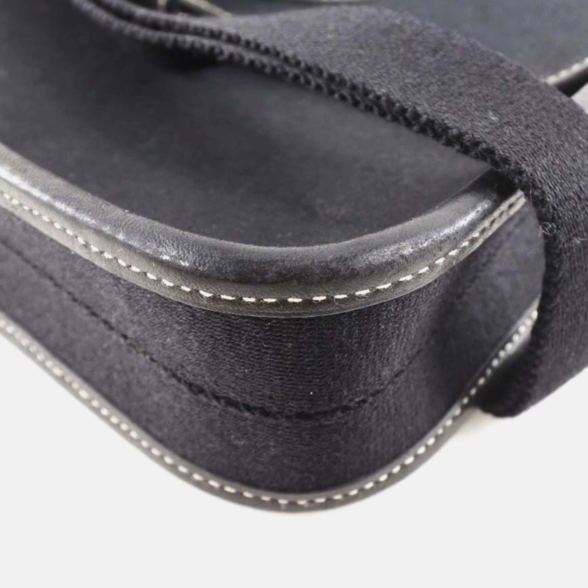 Hermes Black Canvas Buenaventura Shoulder Bag