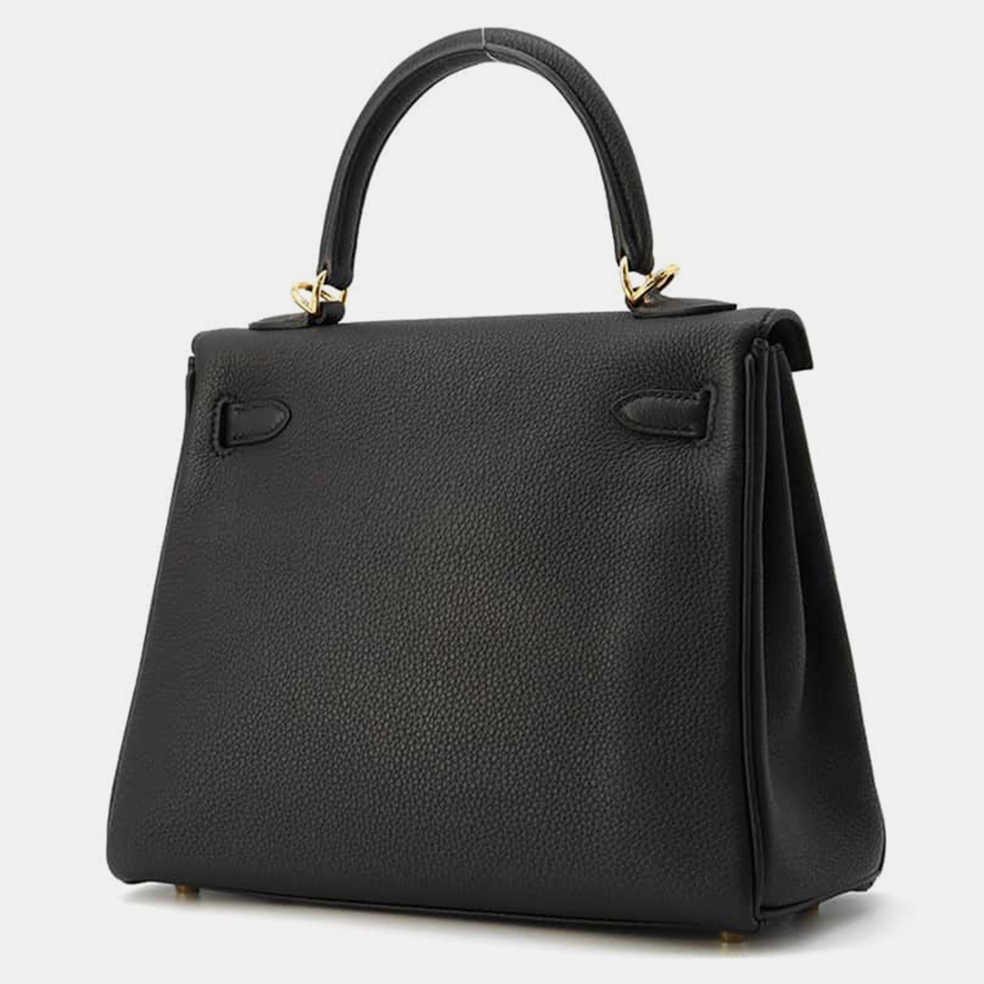 Hermes Black Togo Leather Kelly Retourne Bag Size 25