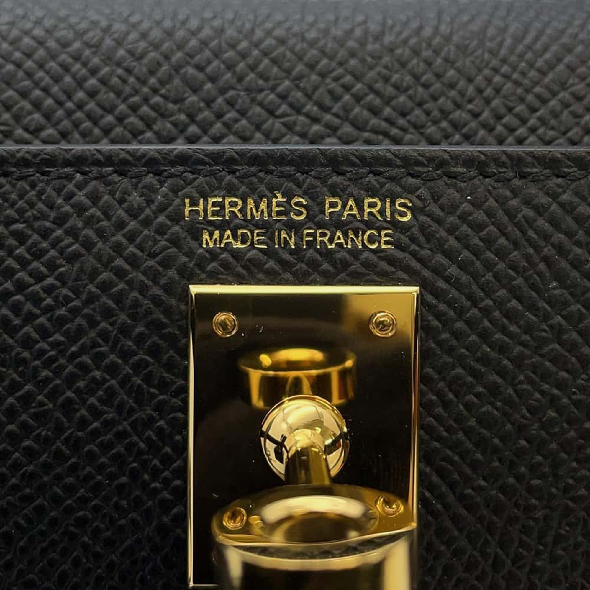 Hermes Black Epsom Mini Kelly Do