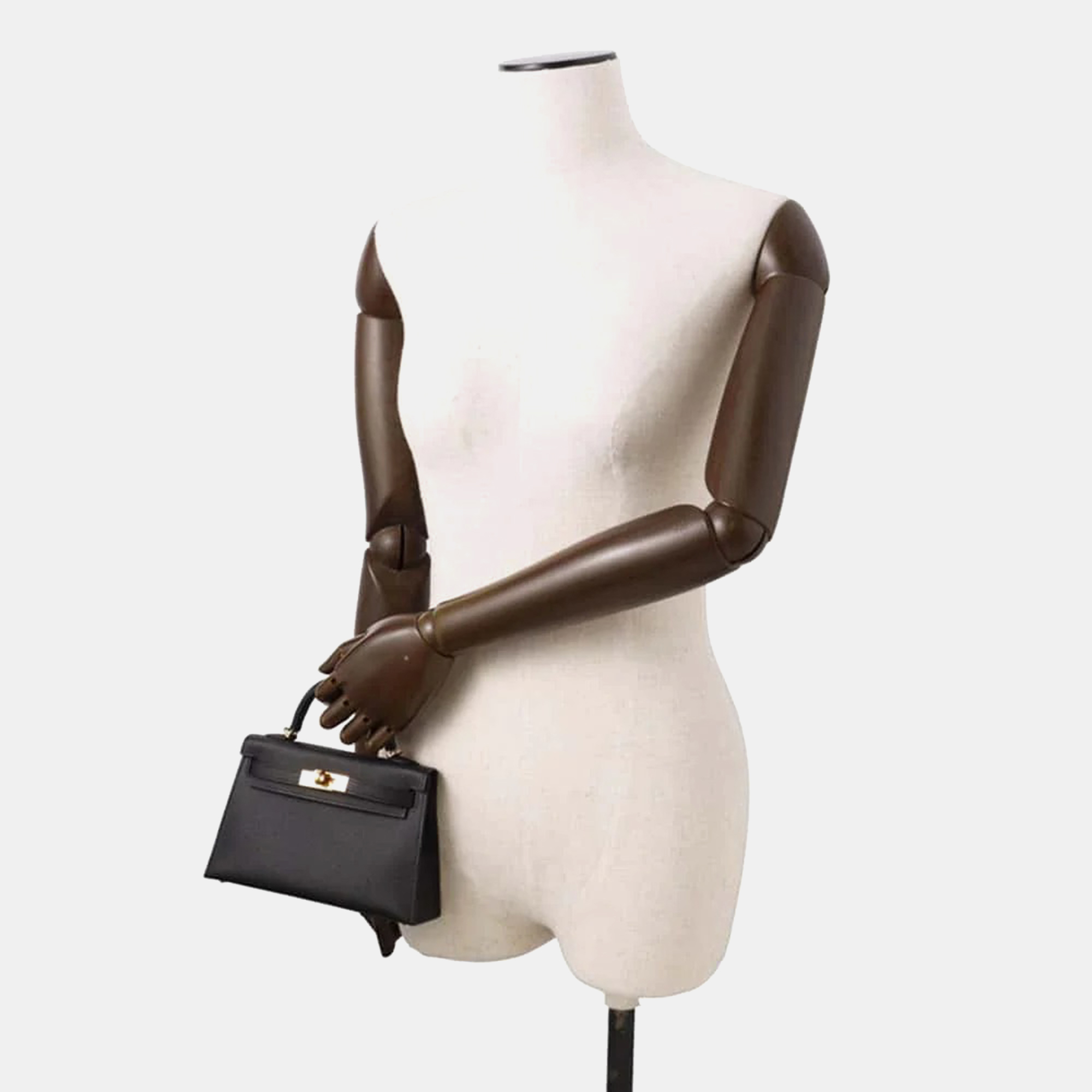 Hermes Black Epsom Mini Kelly Do