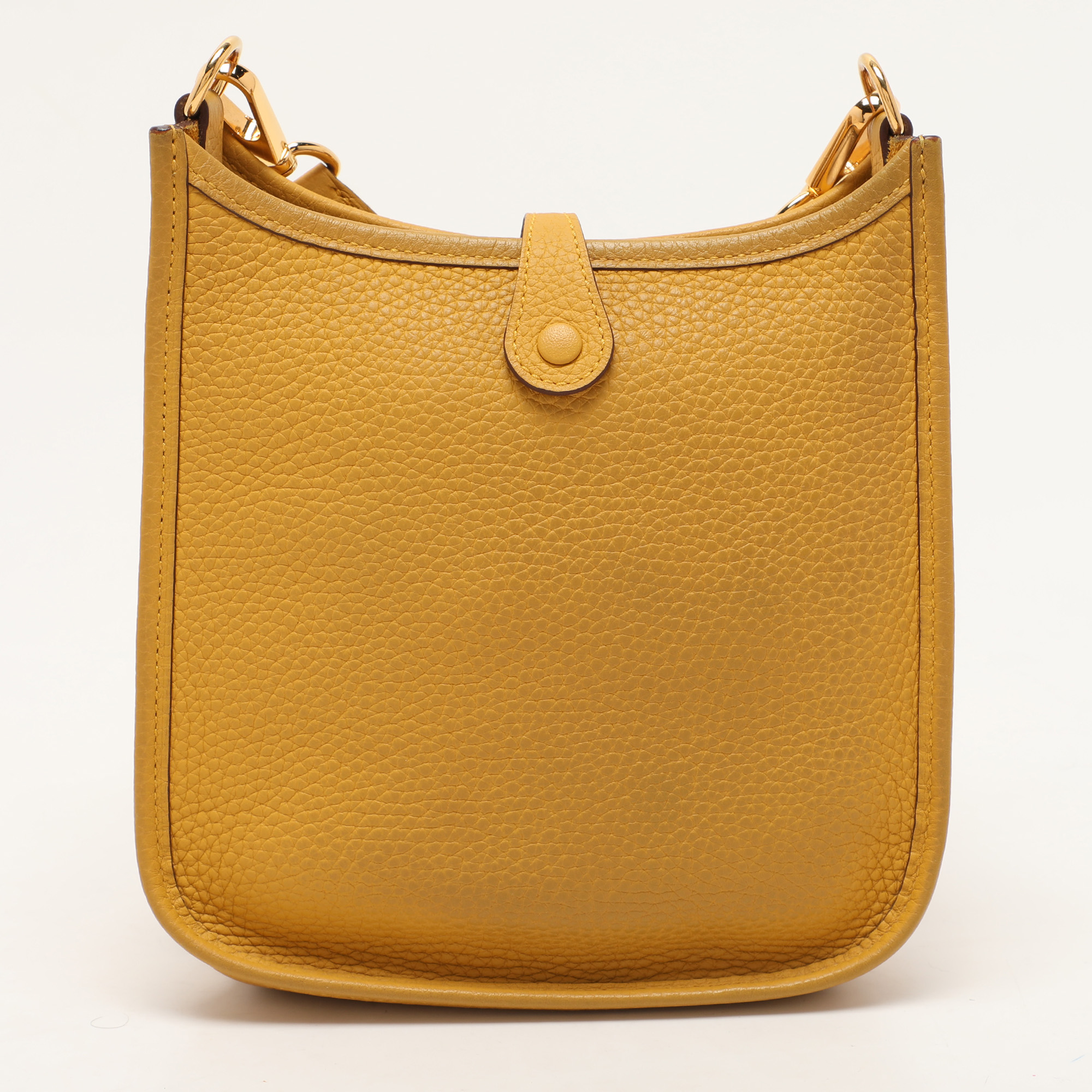 Hermes Jaune Ambre Taurillon Clemence Leather Evelyne 16 TPM Bag