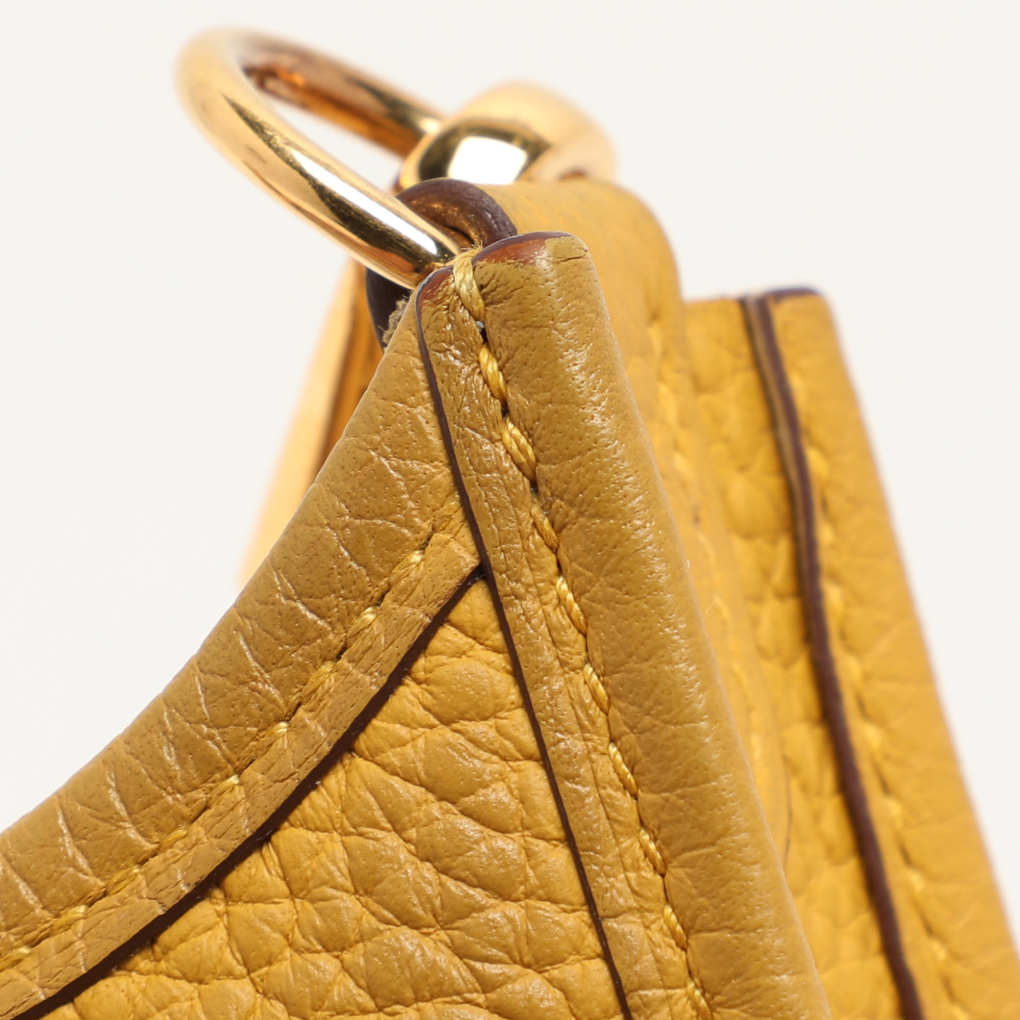 Hermes Jaune Ambre Taurillon Clemence Leather Evelyne 16 TPM Bag