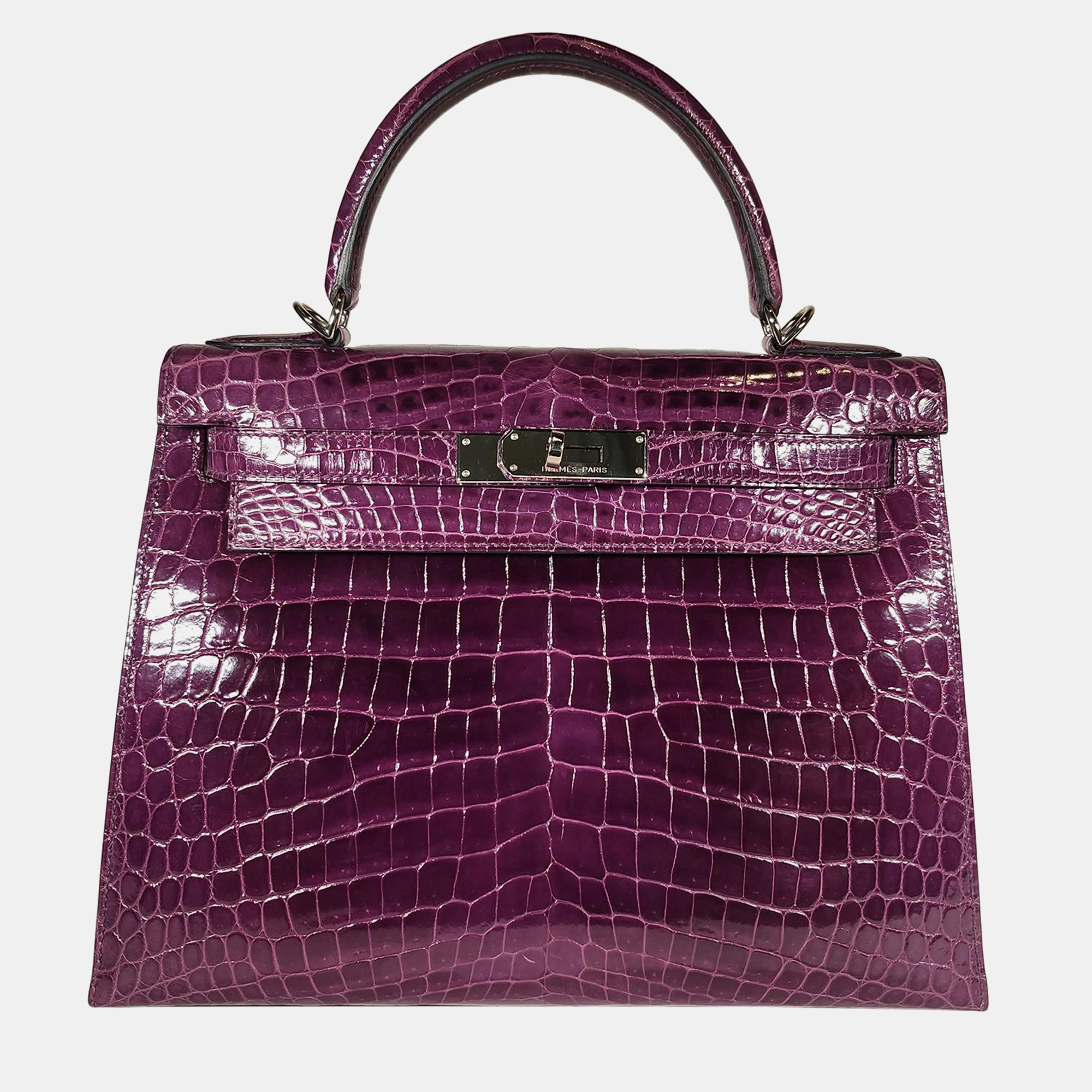 Hermes Shiny Nilo Sellier Amethyst Kelly 28 bag PHW, Purple
Hermes Shiny Nilo Sellier Amethyst Kelly 28 bag PHW, Purple